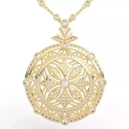 Luxury Round Diamond Statement Pendant
