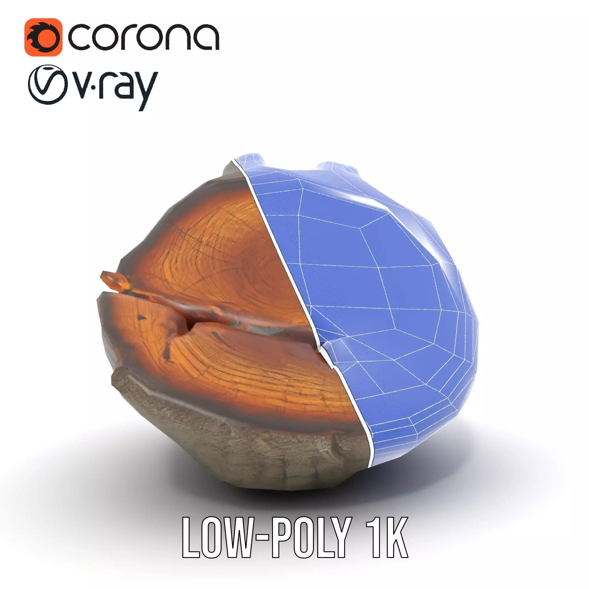 Textured Wooden Log model pack Low-poly 3D model_30