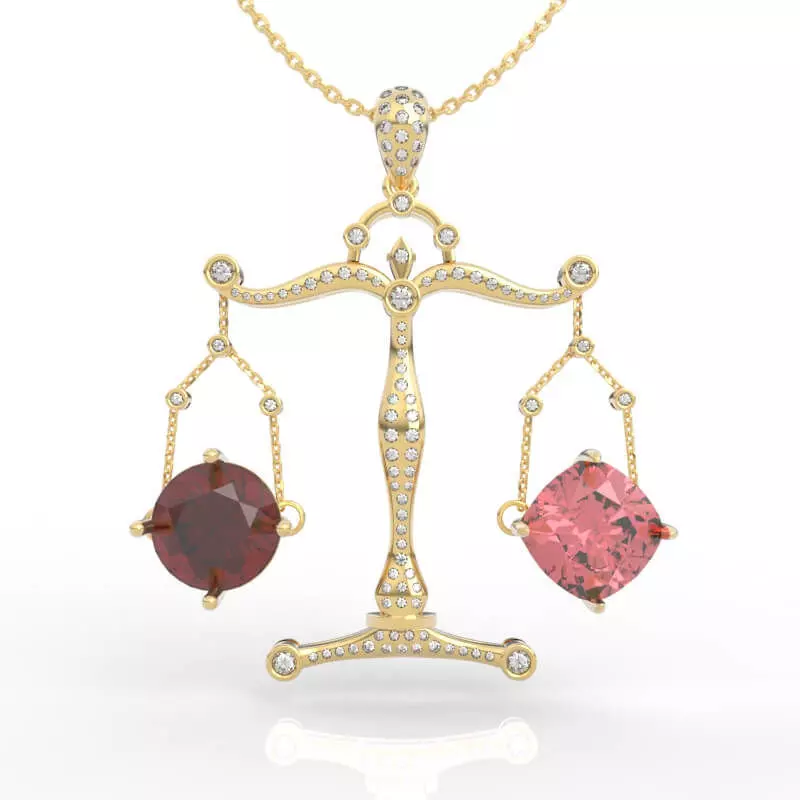 Stunning Gem Libra Balance Scale Pendant 3D print model