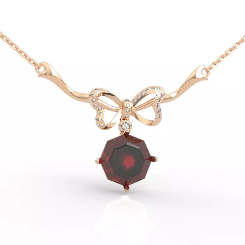 Elegant Bow Tie Gemstone Necklace 3D print model