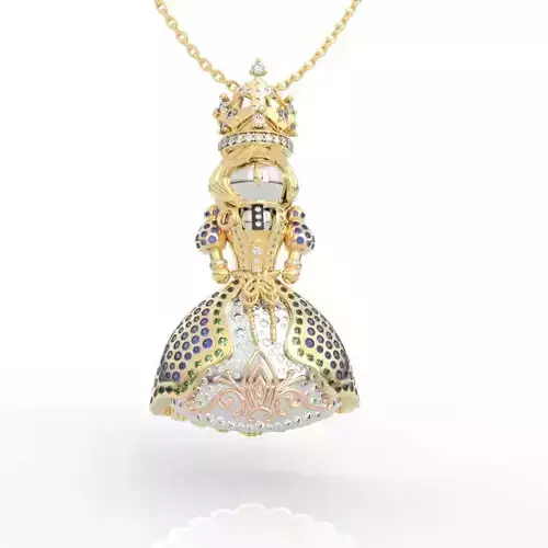 Princess Crown Diamond Pendant