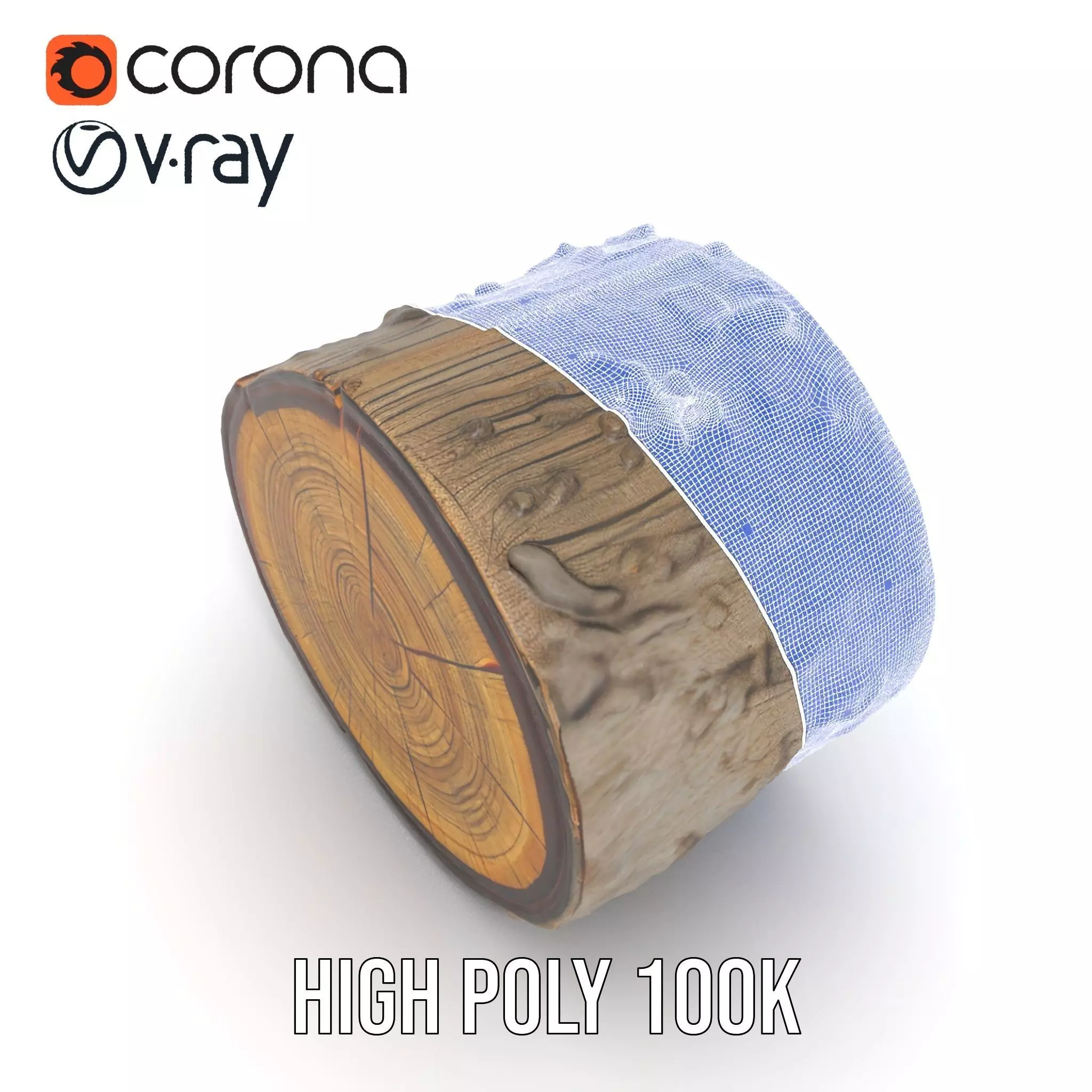 Natural Wood Log model pack Low-poly 3D model_31