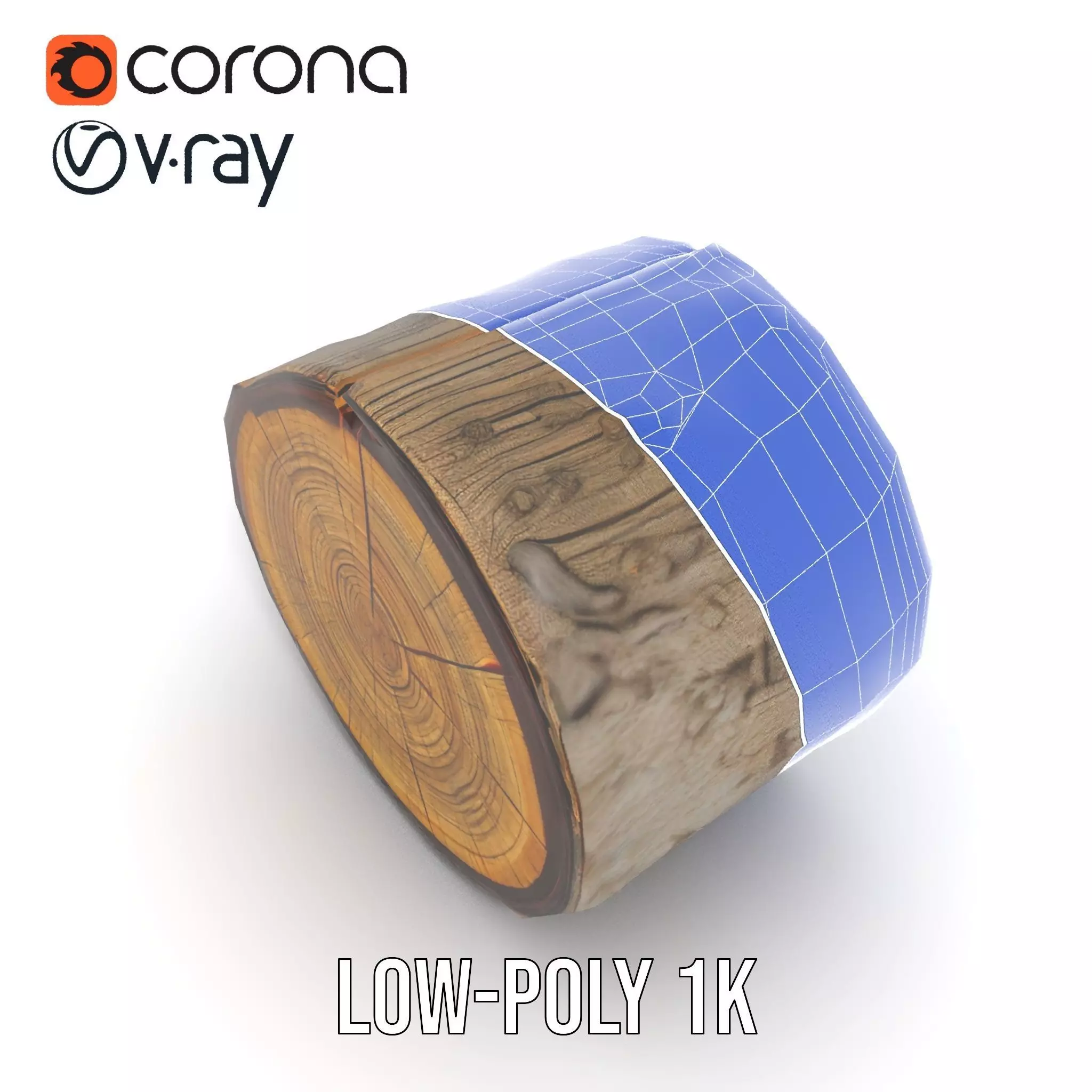 Natural Wood Log model pack Low-poly 3D model_26