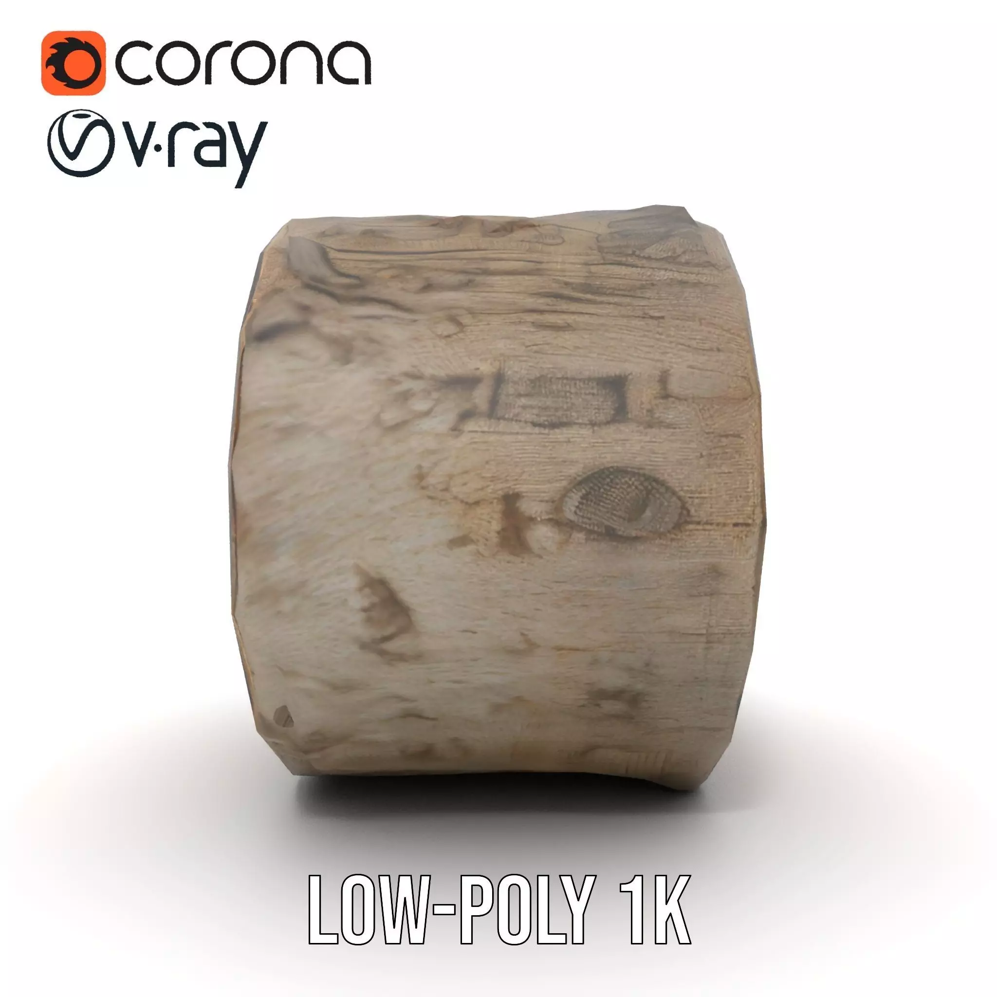 Natural Wood Log model pack Low-poly 3D model_12
