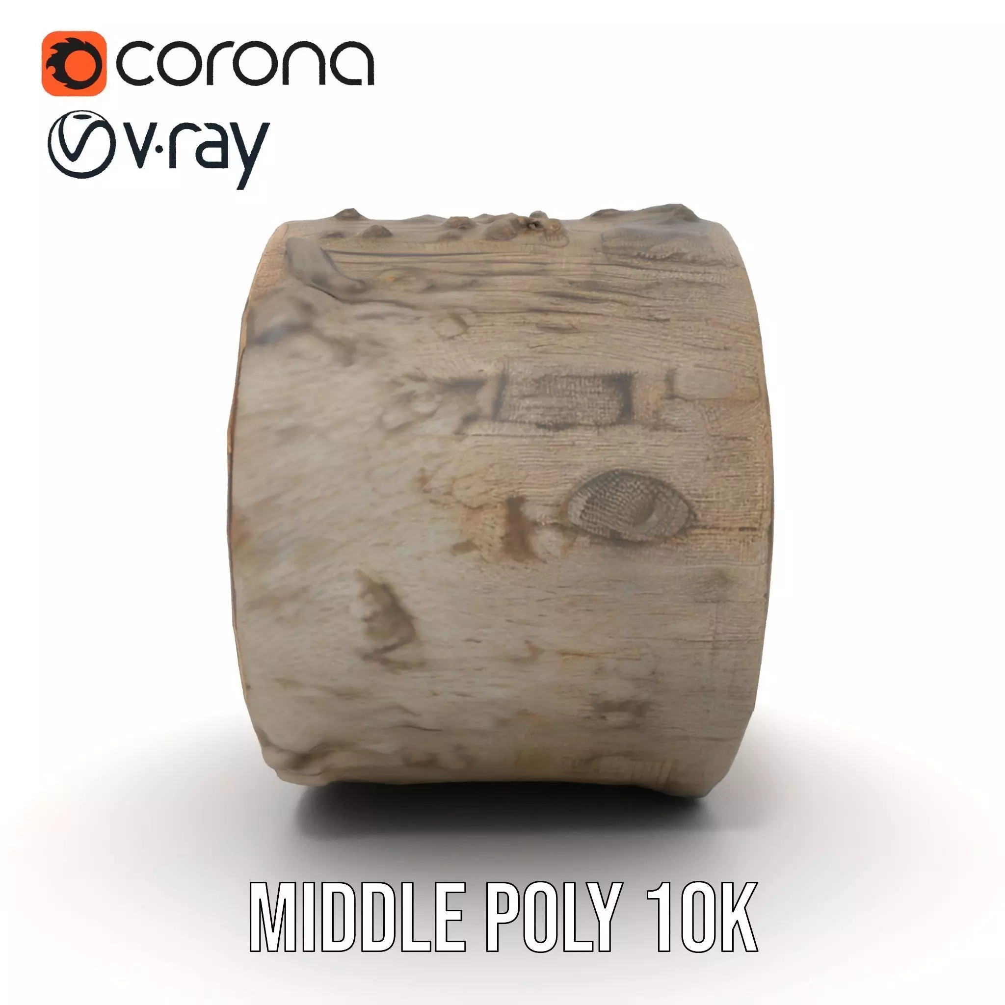 Natural Wood Log model pack Low-poly 3D model_19
