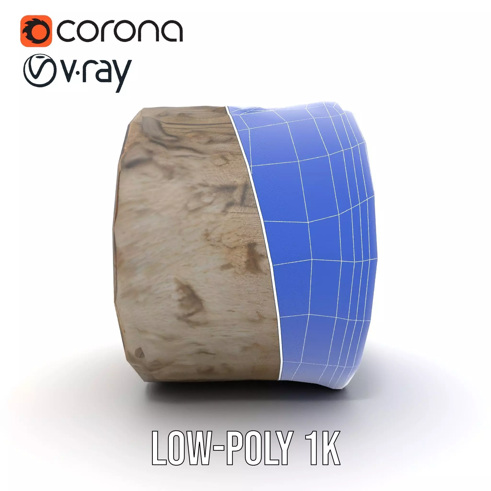 Natural Wood Log model pack Low-poly 3D model_28