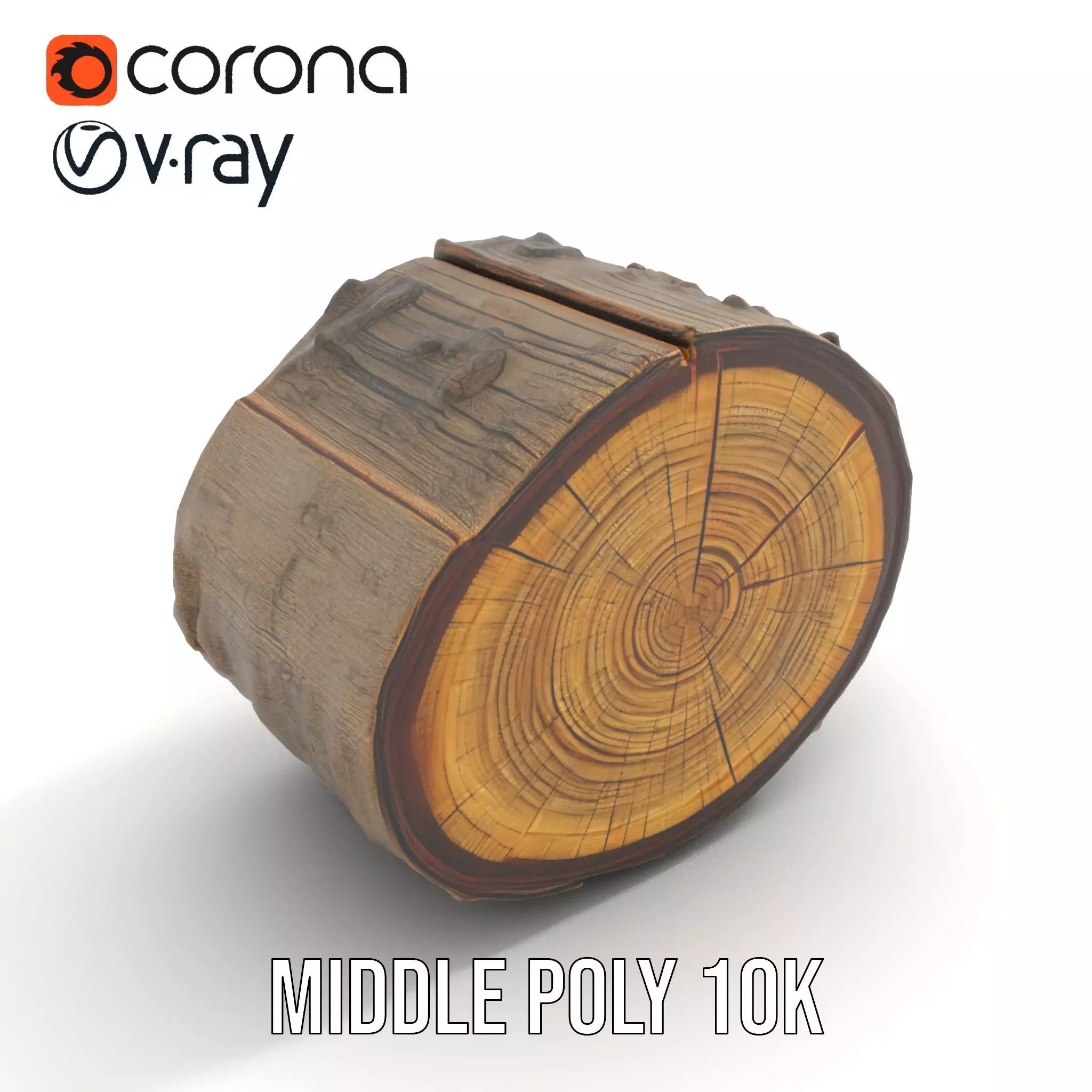 Natural Wood Log model pack Low-poly 3D model_16