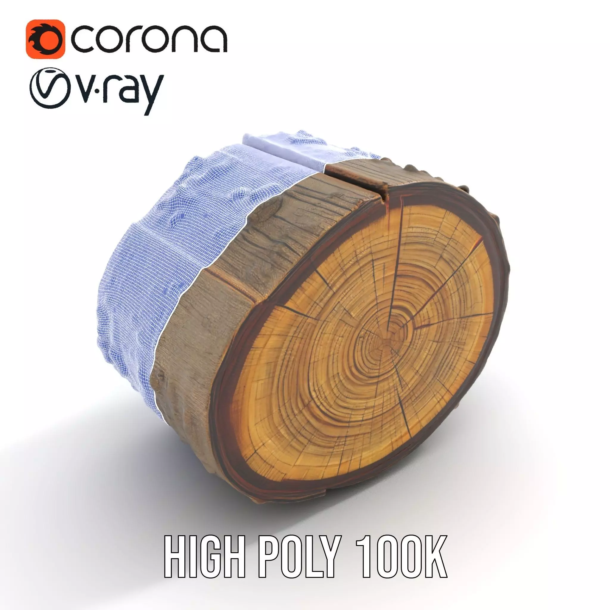 Natural Wood Log model pack Low-poly 3D model_33