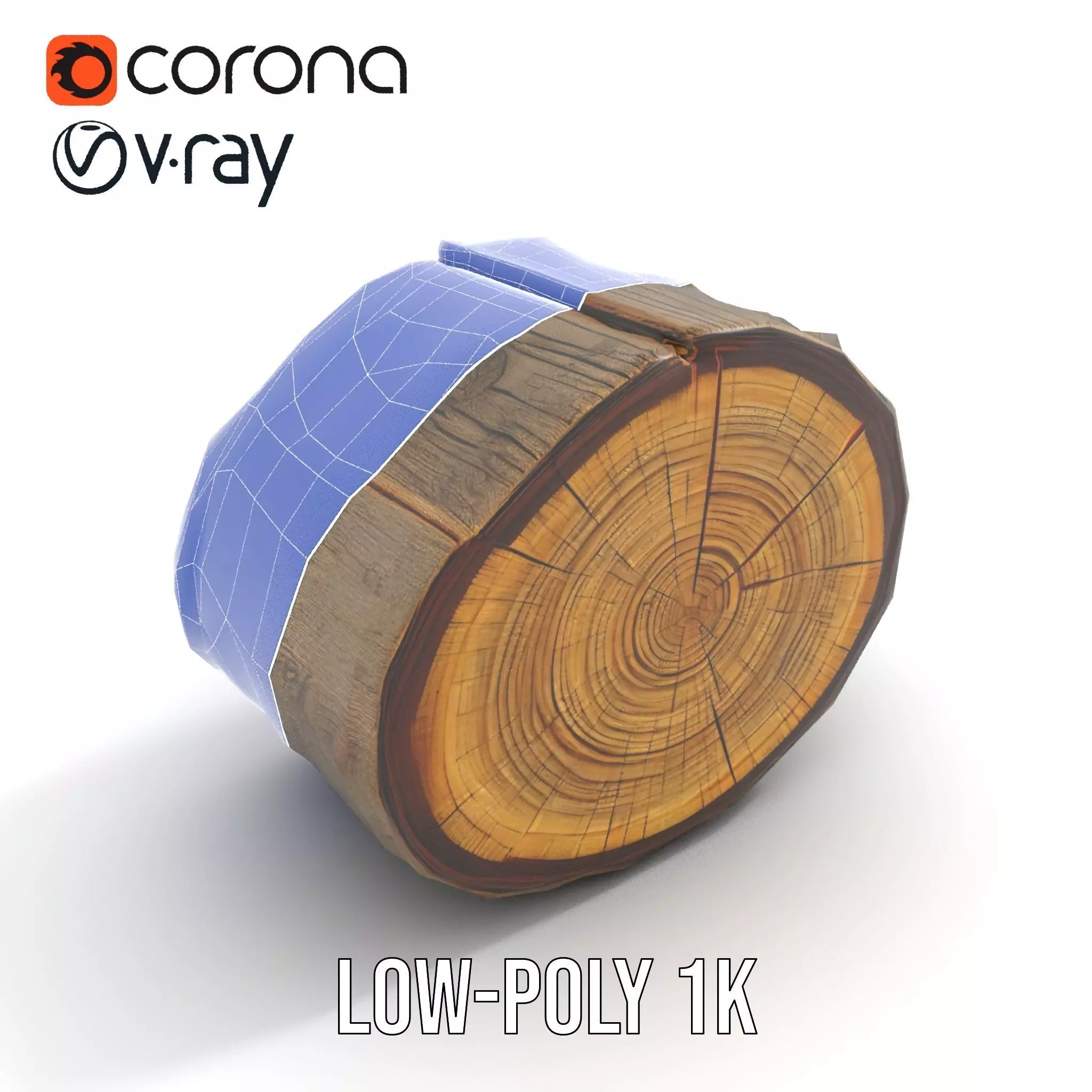 Natural Wood Log model pack Low-poly 3D model_20