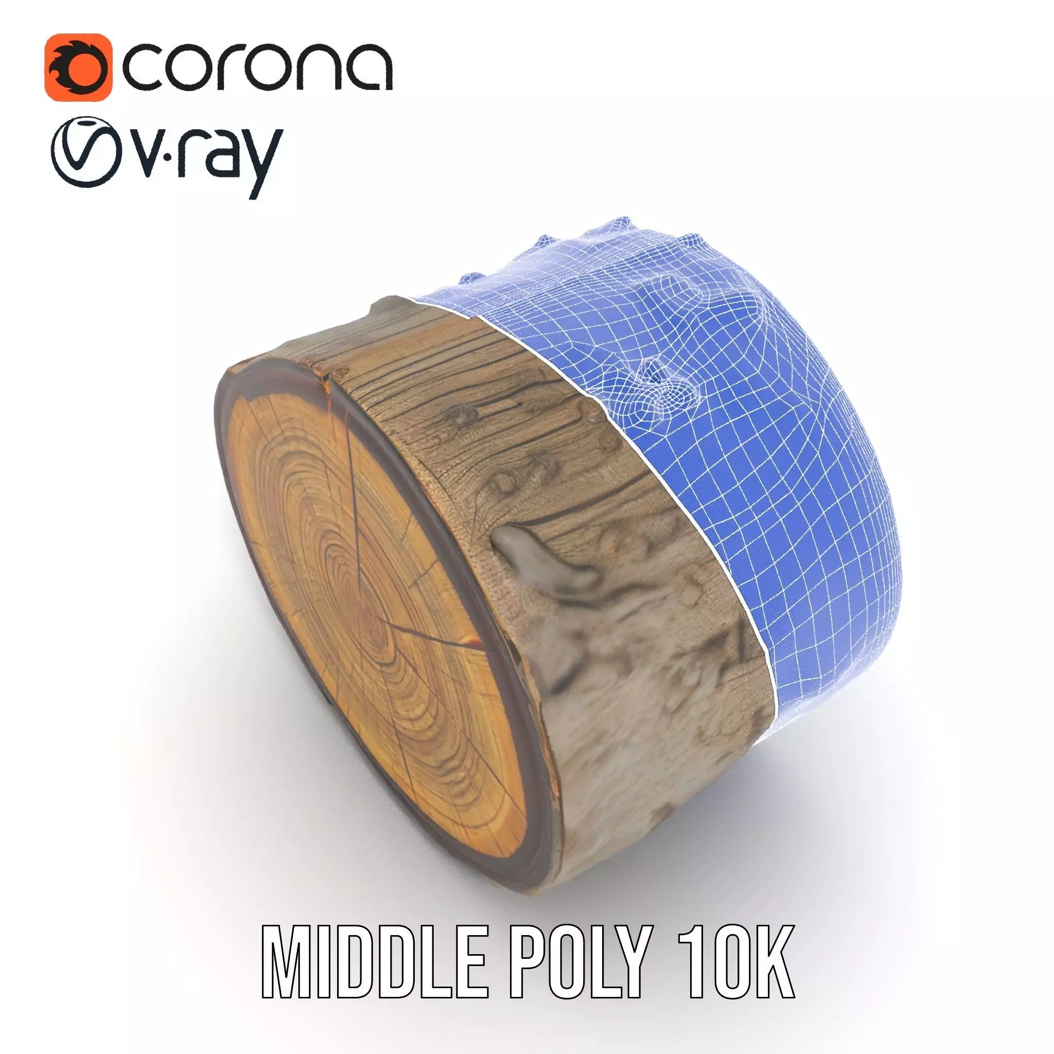 Natural Wood Log model pack Low-poly 3D model_25