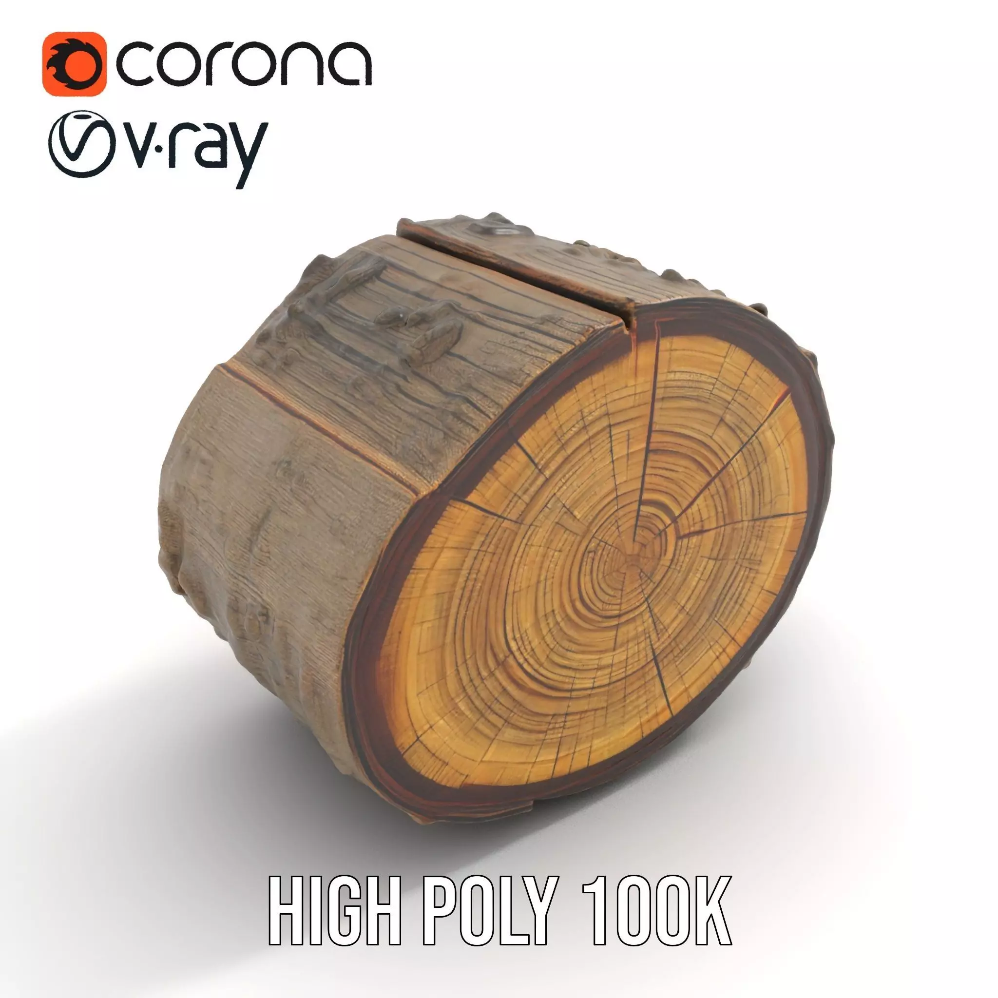 Natural Wood Log model pack Low-poly 3D model_24