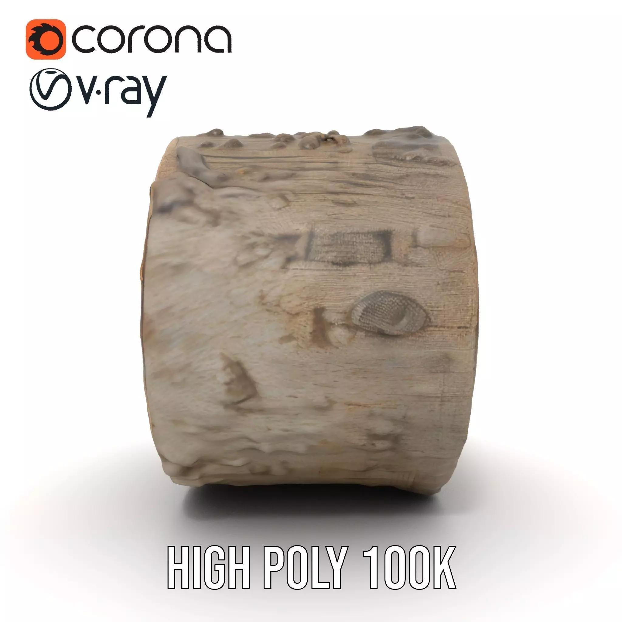 Natural Wood Log model pack Low-poly 3D model_18