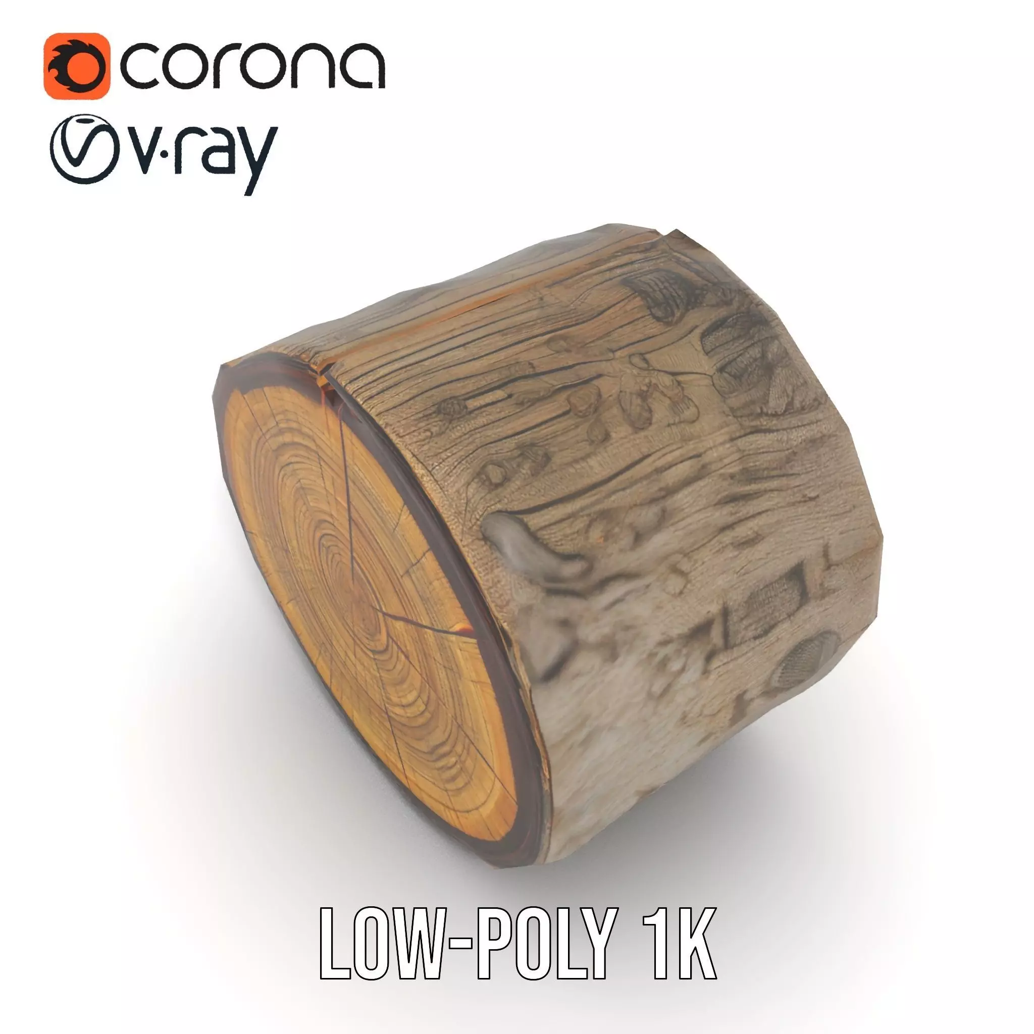 Natural Wood Log model pack Low-poly 3D model_9