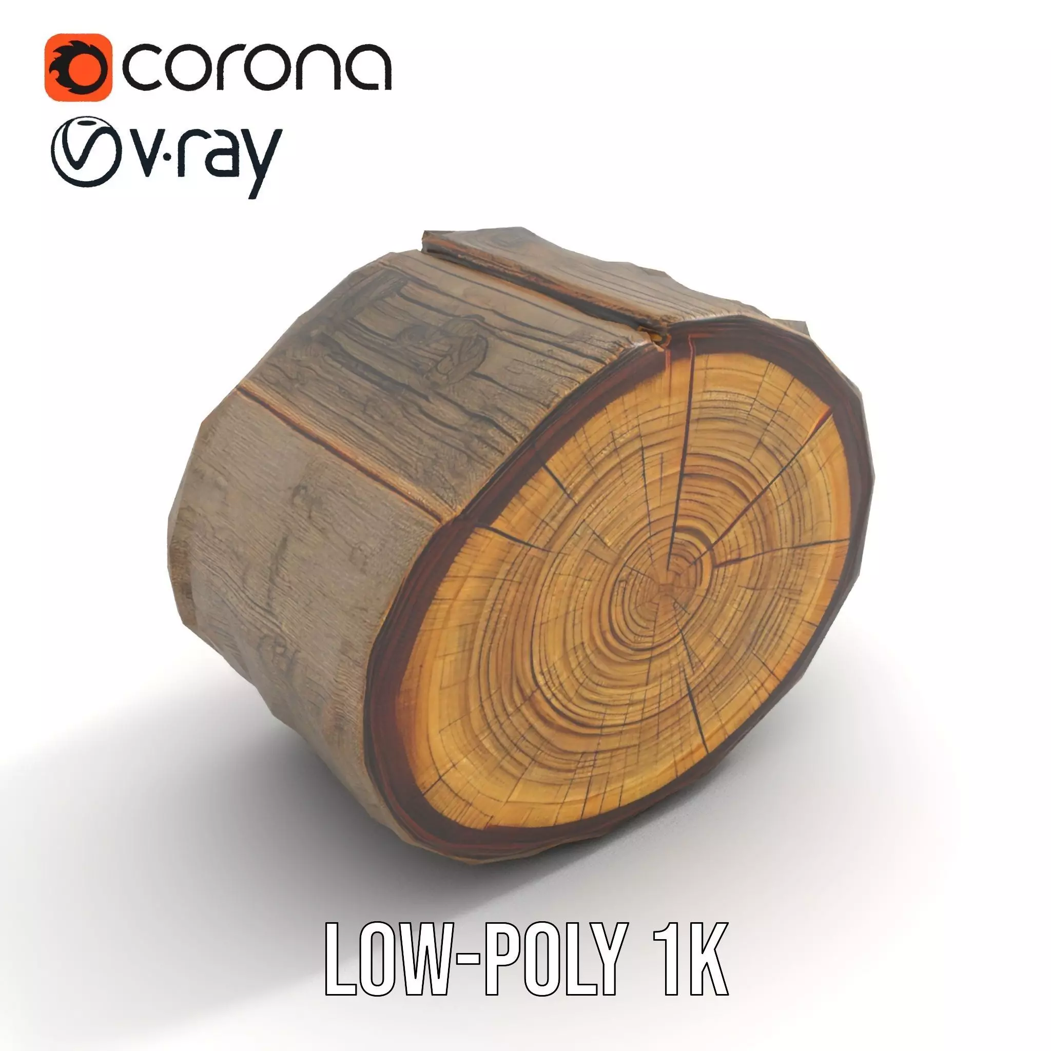 Natural Wood Log model pack Low-poly 3D model_17