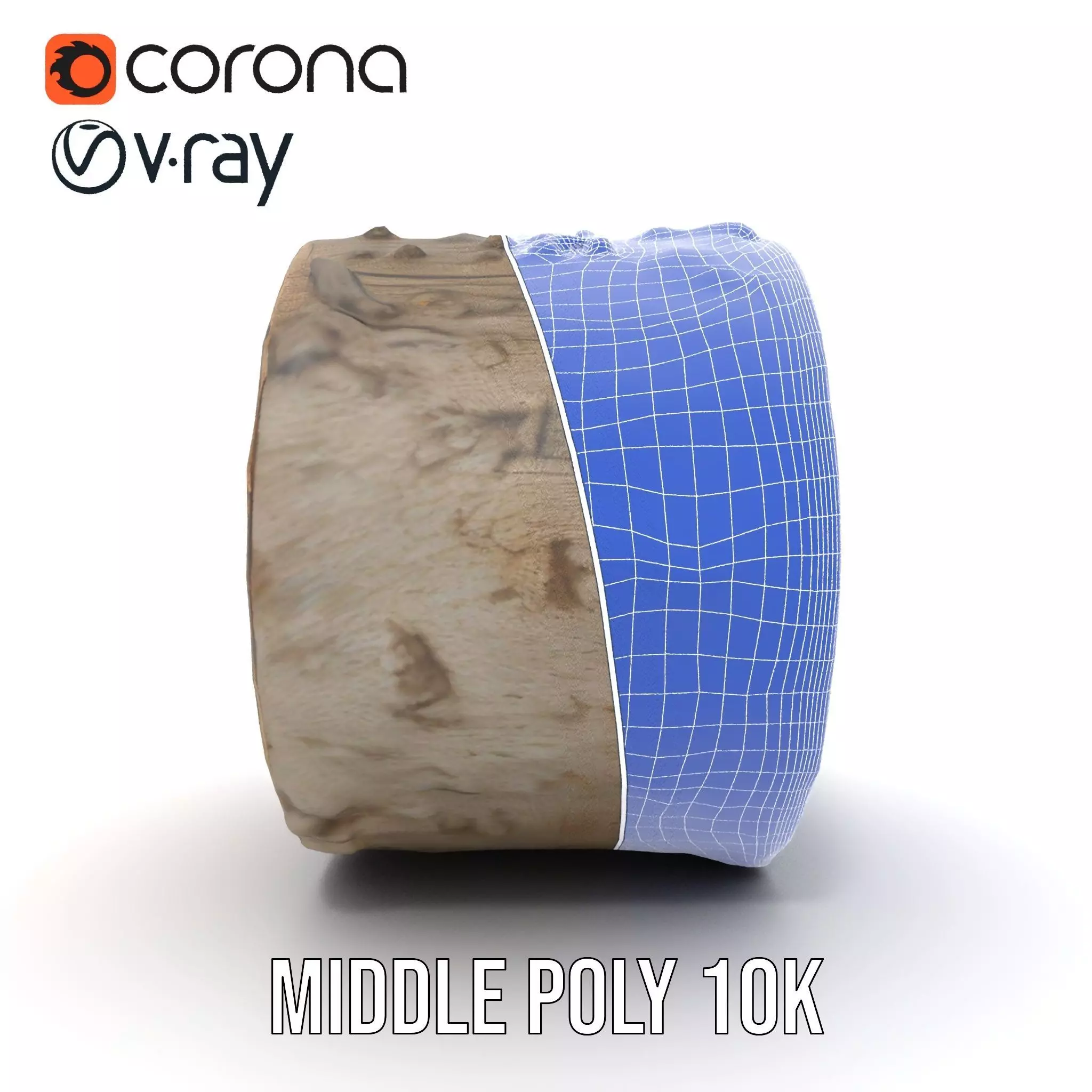 Natural Wood Log model pack Low-poly 3D model_27