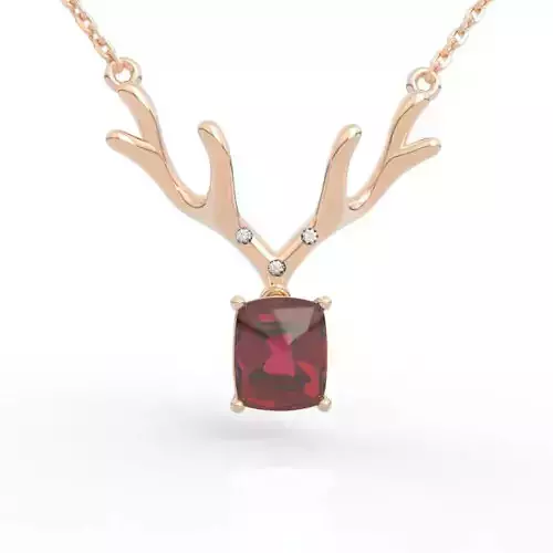 Stunning Antler Gemstone Pendant Necklace 3D print model
