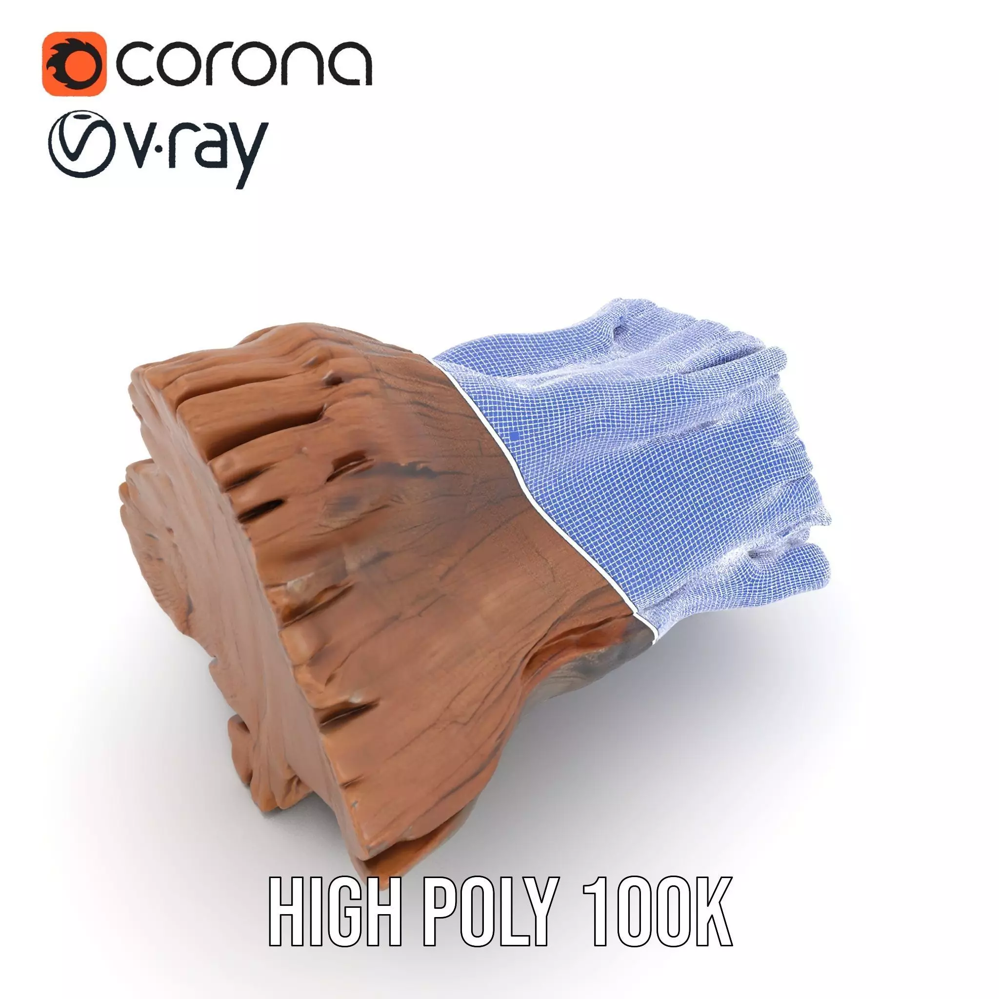 Rustic Oak Log model pack Low-poly 3D model_25