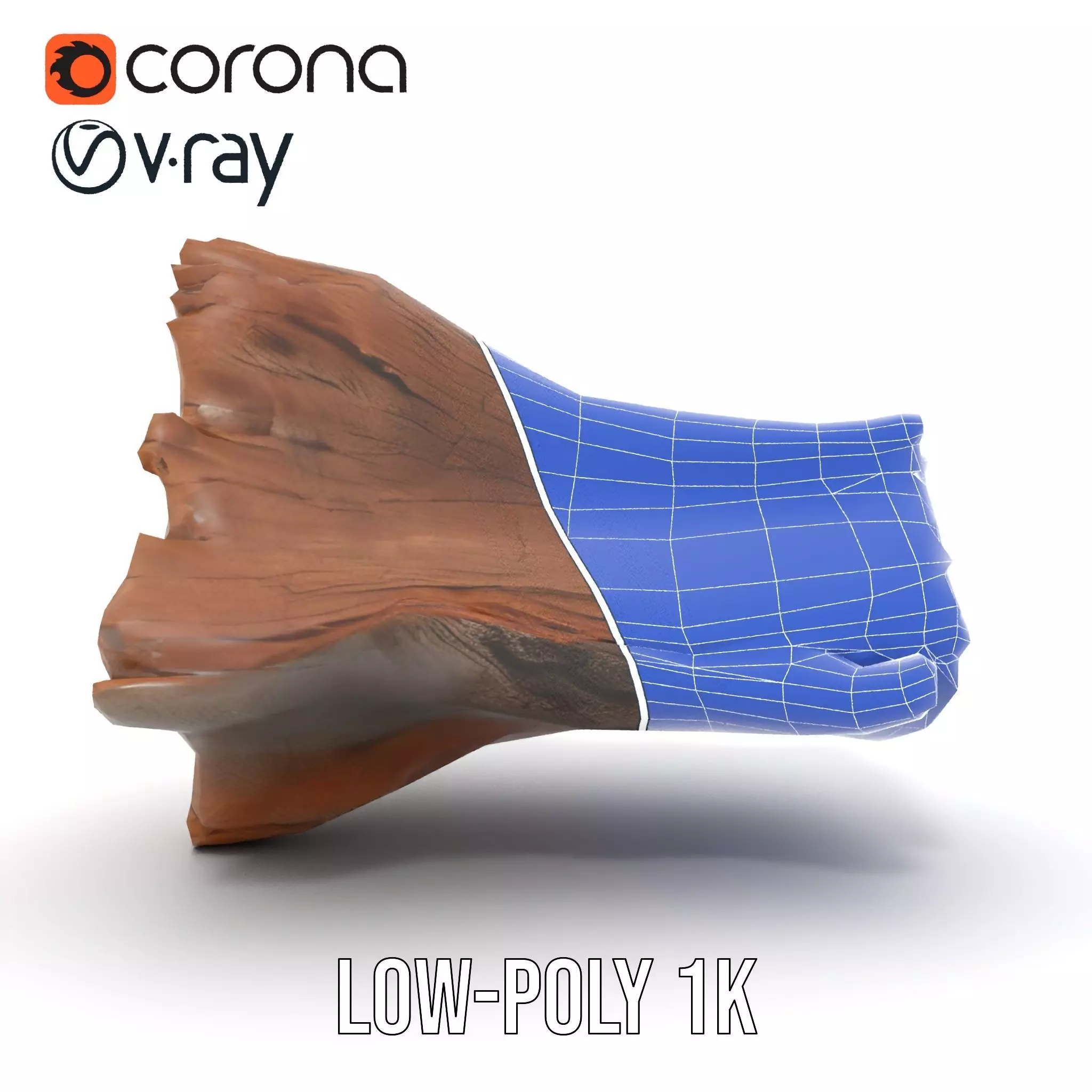 Rustic Oak Log model pack Low-poly 3D model_19