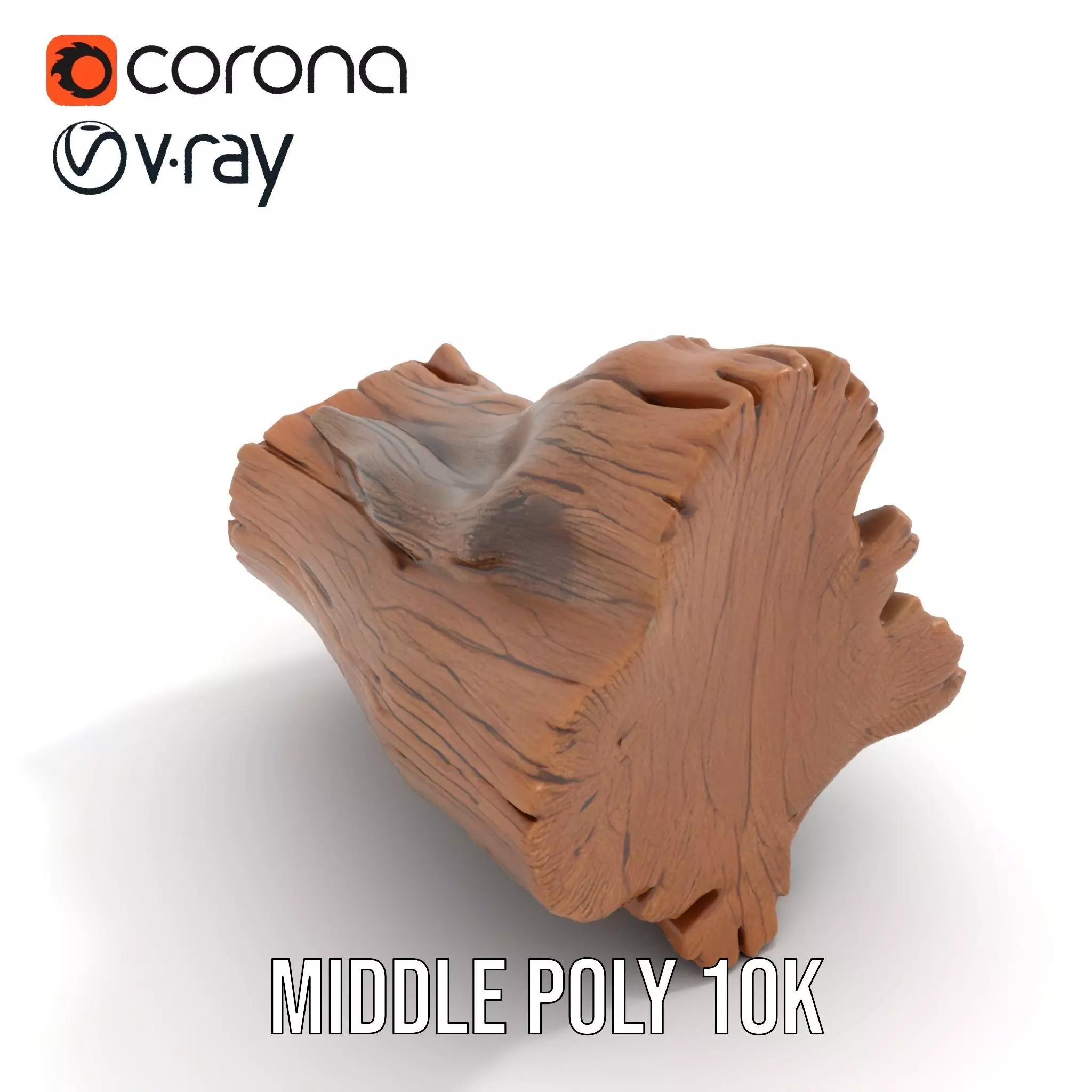Rustic Oak Log model pack Low-poly 3D model_5