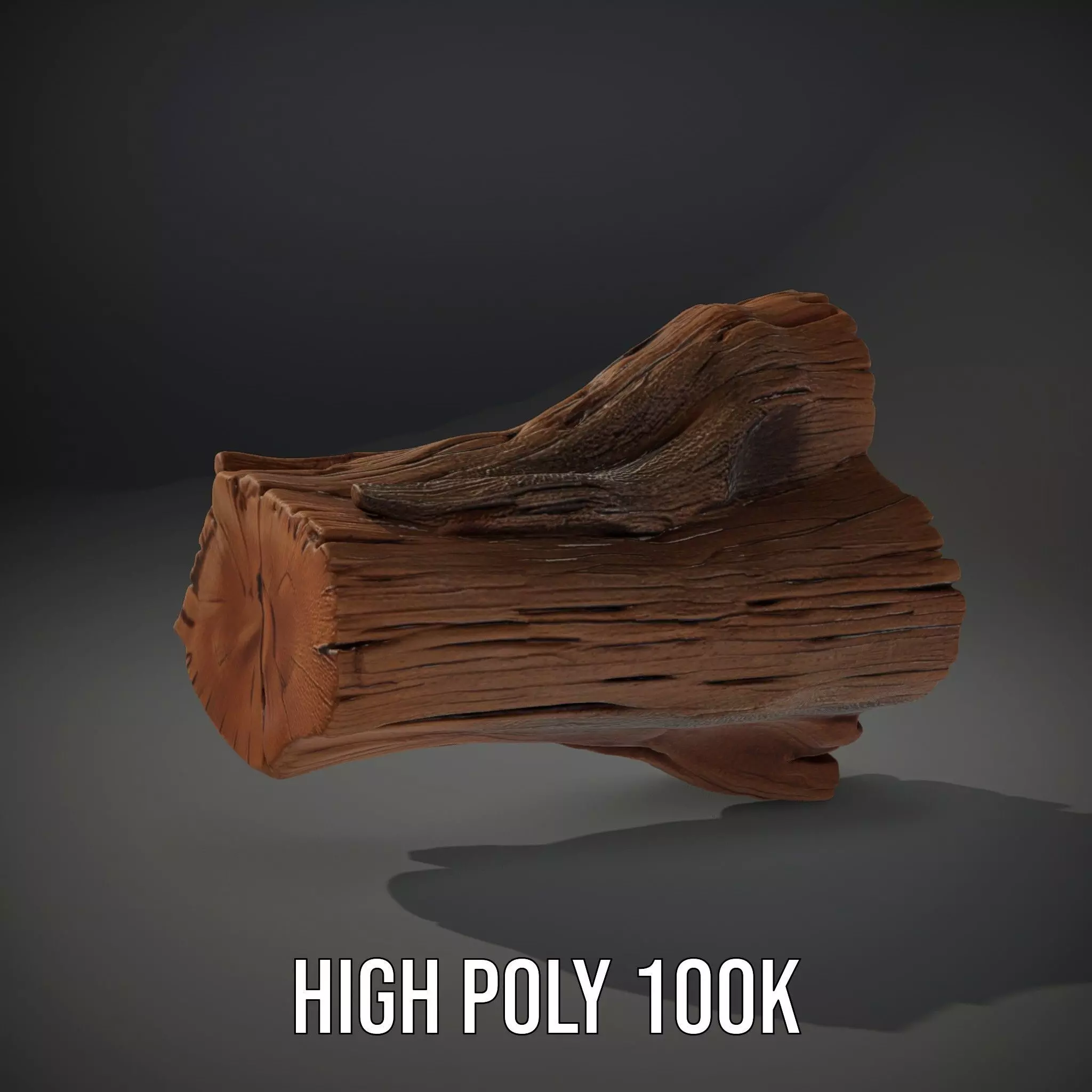 Rustic Oak Log model pack Low-poly 3D model_10