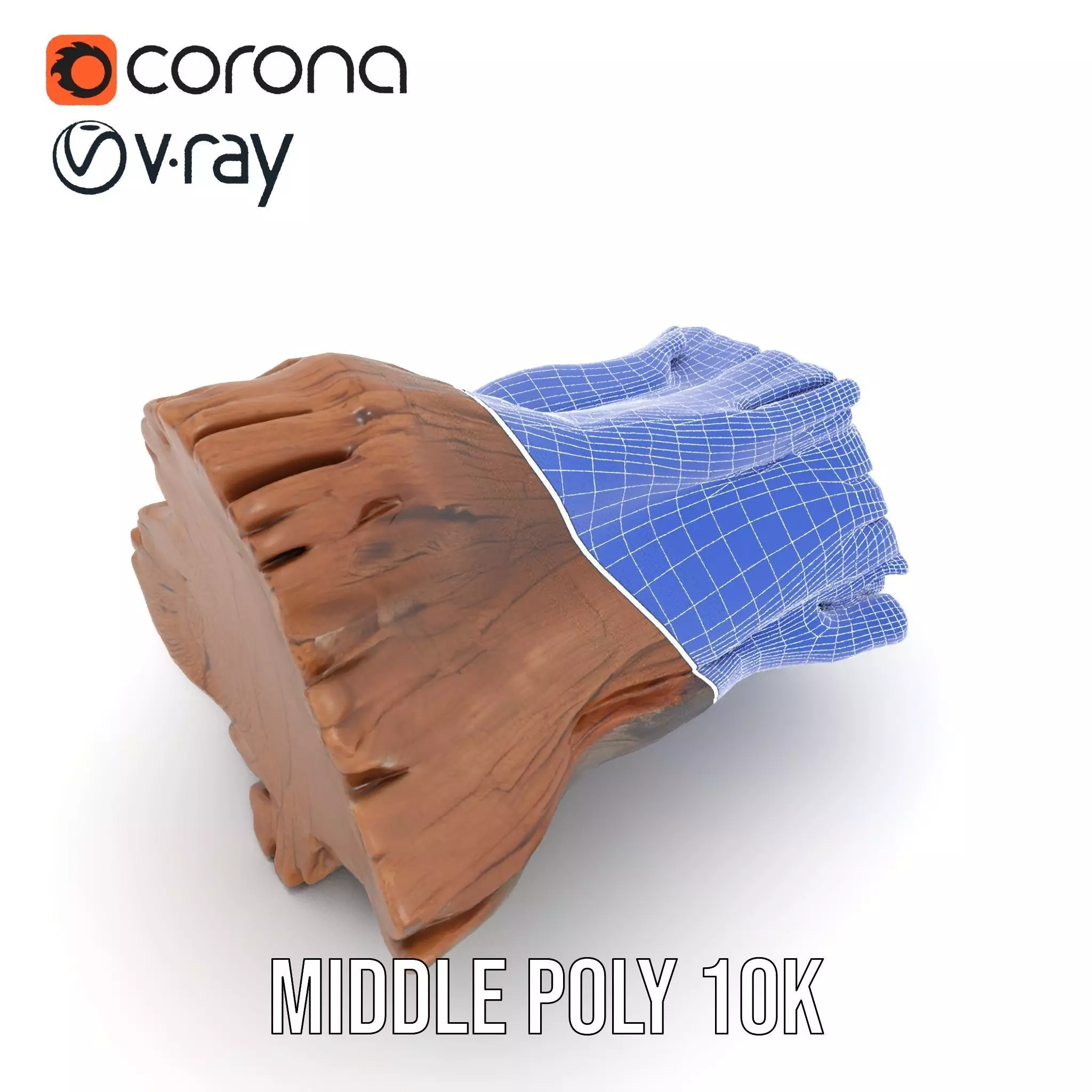 Rustic Oak Log model pack Low-poly 3D model_26