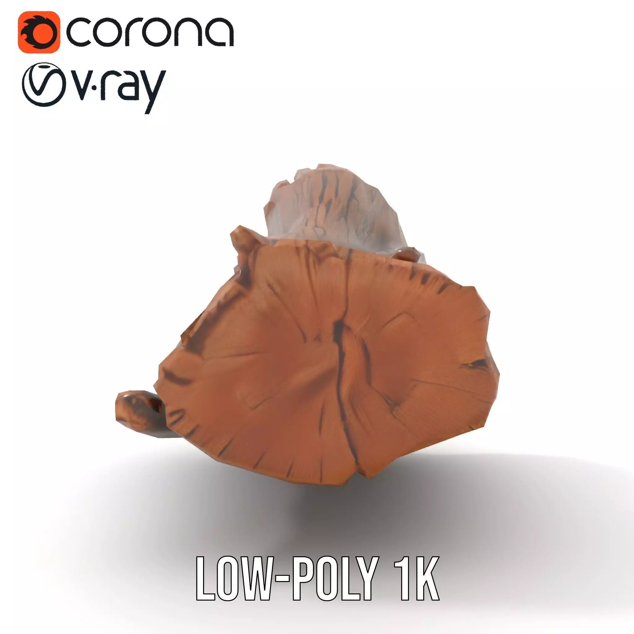Rustic Oak Log model pack Low-poly 3D model_14