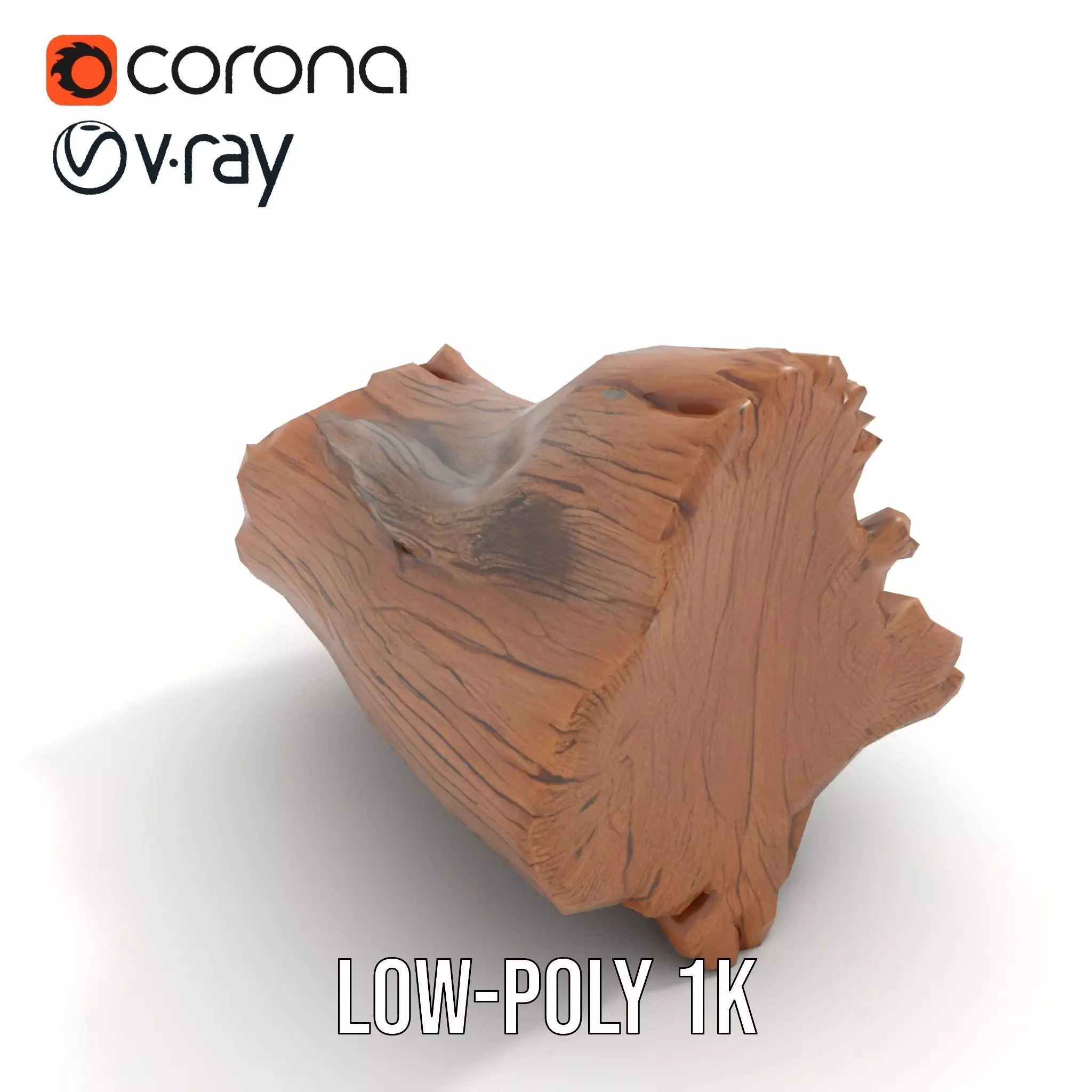 Rustic Oak Log model pack Low-poly 3D model_22