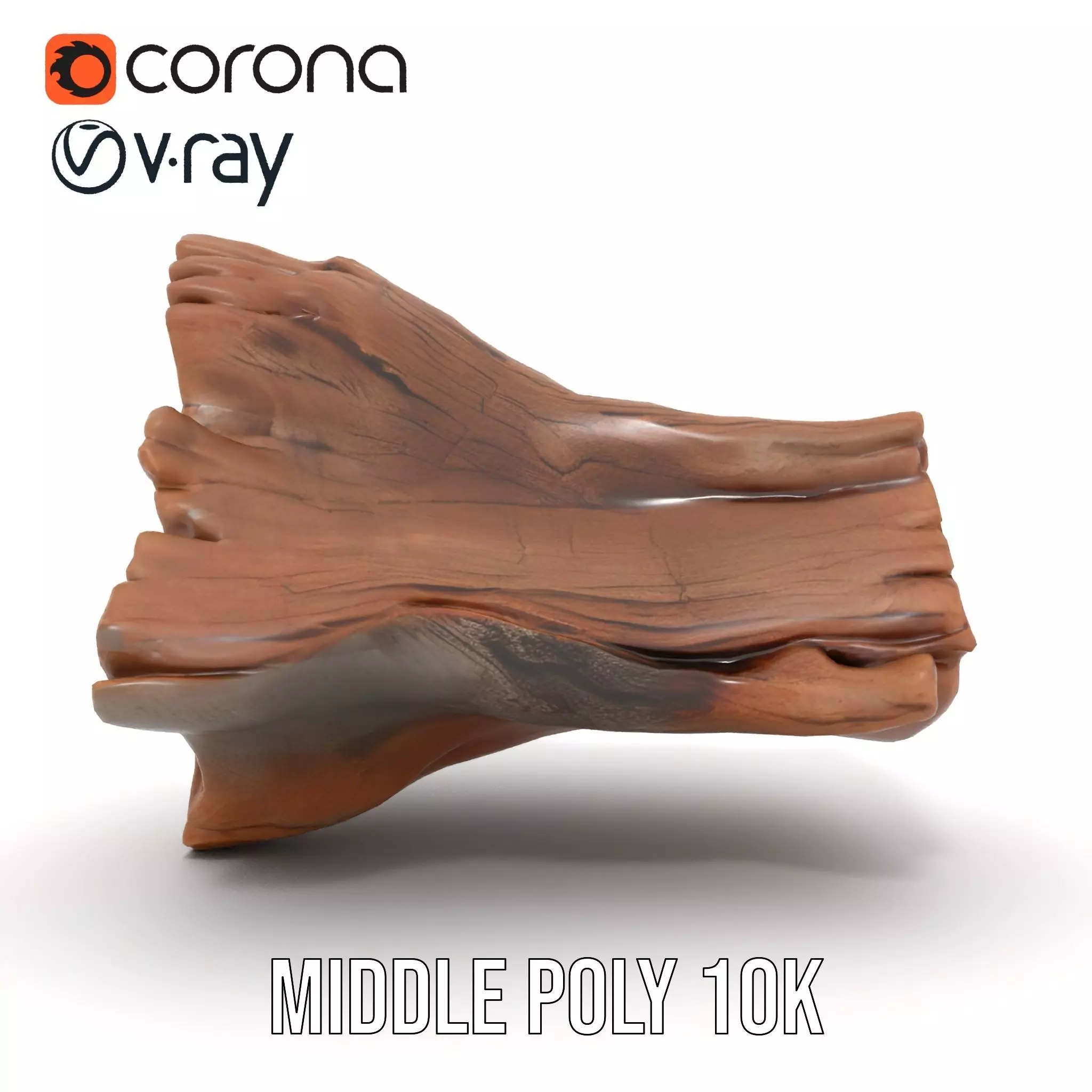 Rustic Oak Log model pack Low-poly 3D model_13