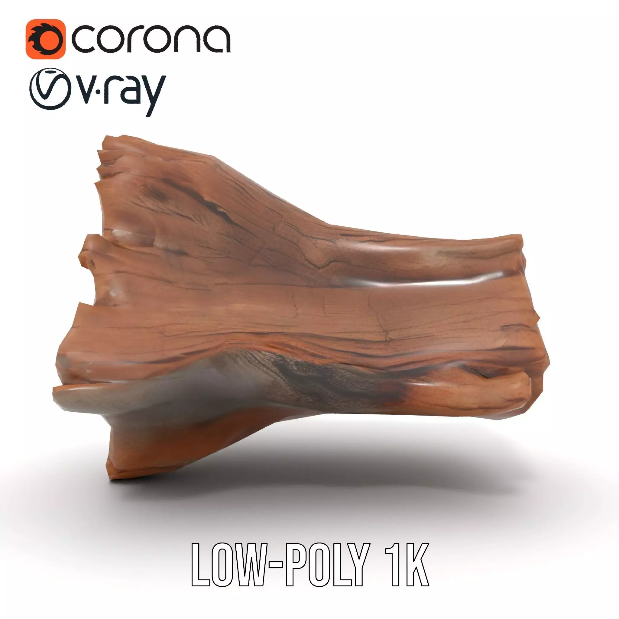 Rustic Oak Log model pack Low-poly 3D model_16