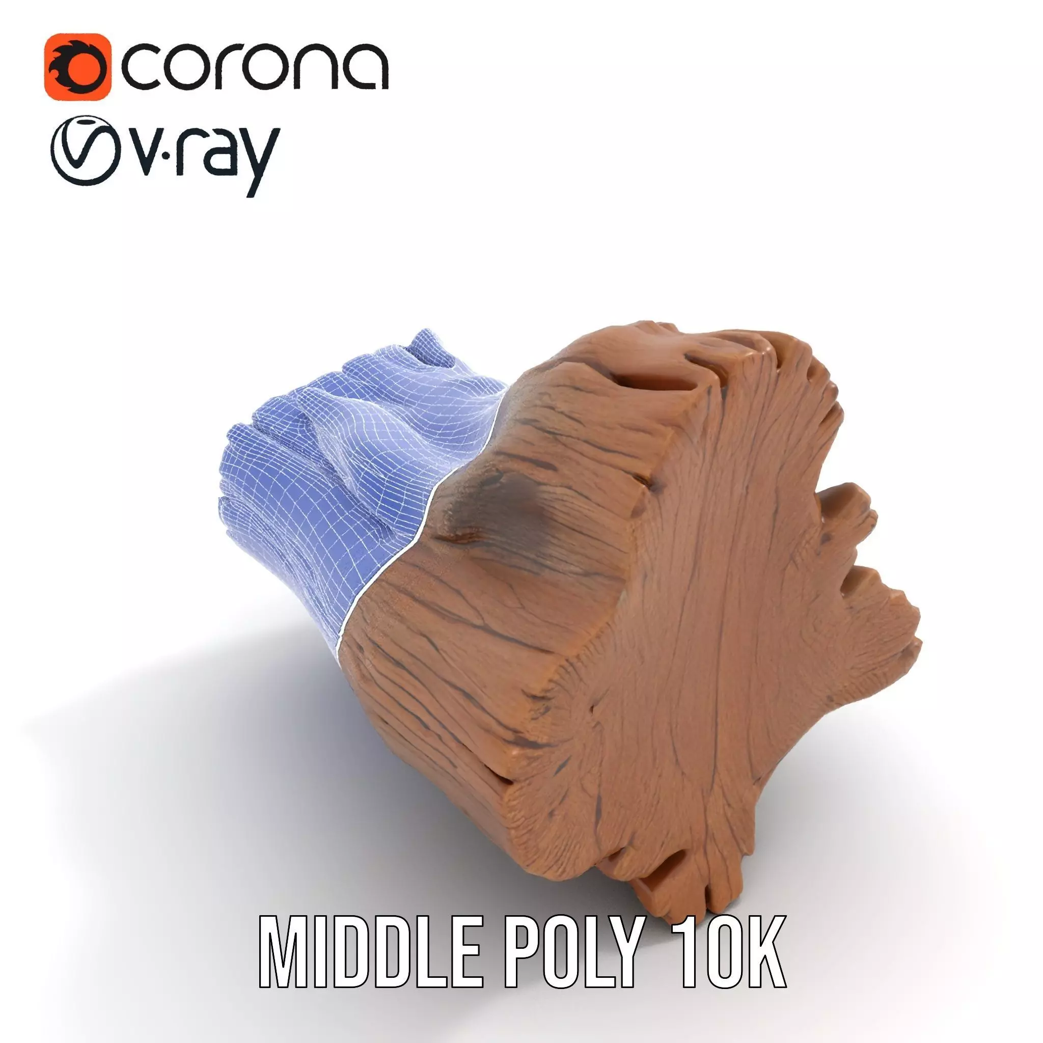 Rustic Oak Log model pack Low-poly 3D model_23