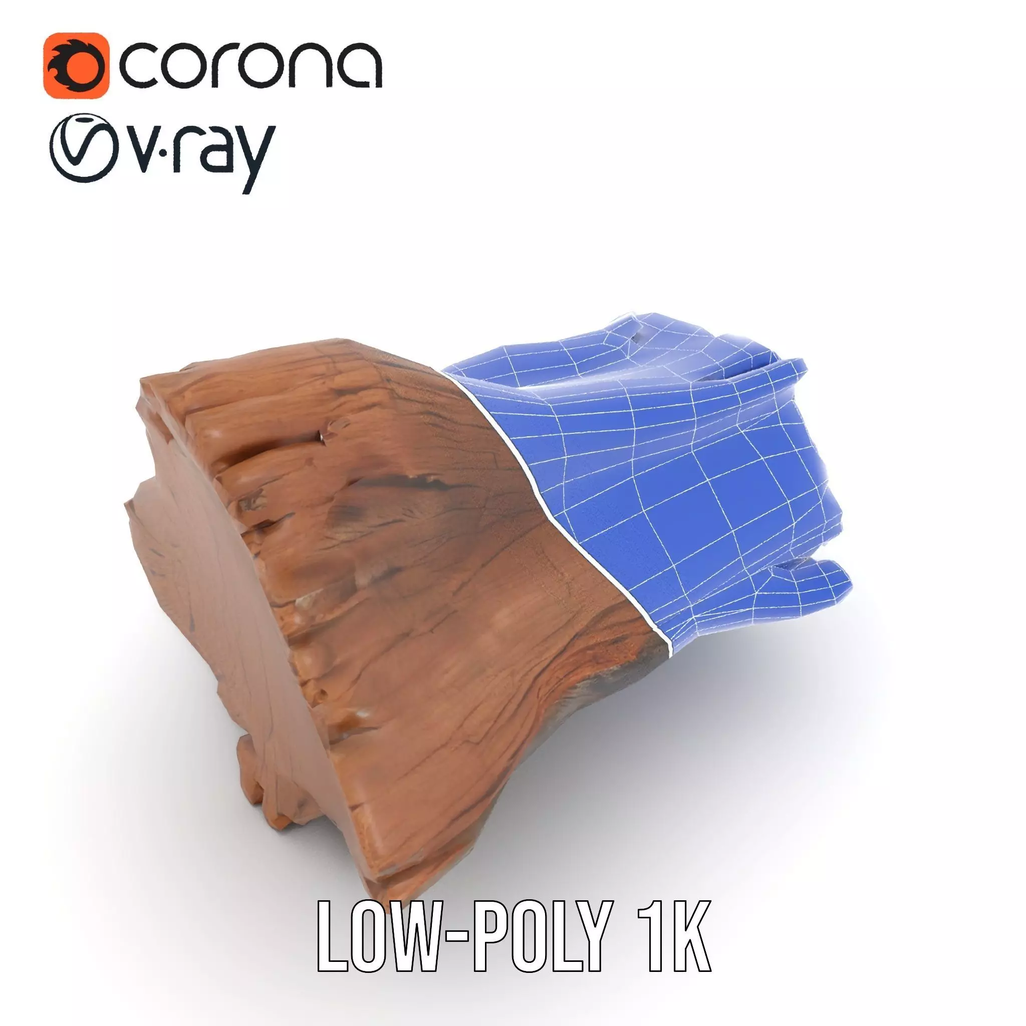 Rustic Oak Log model pack Low-poly 3D model_30