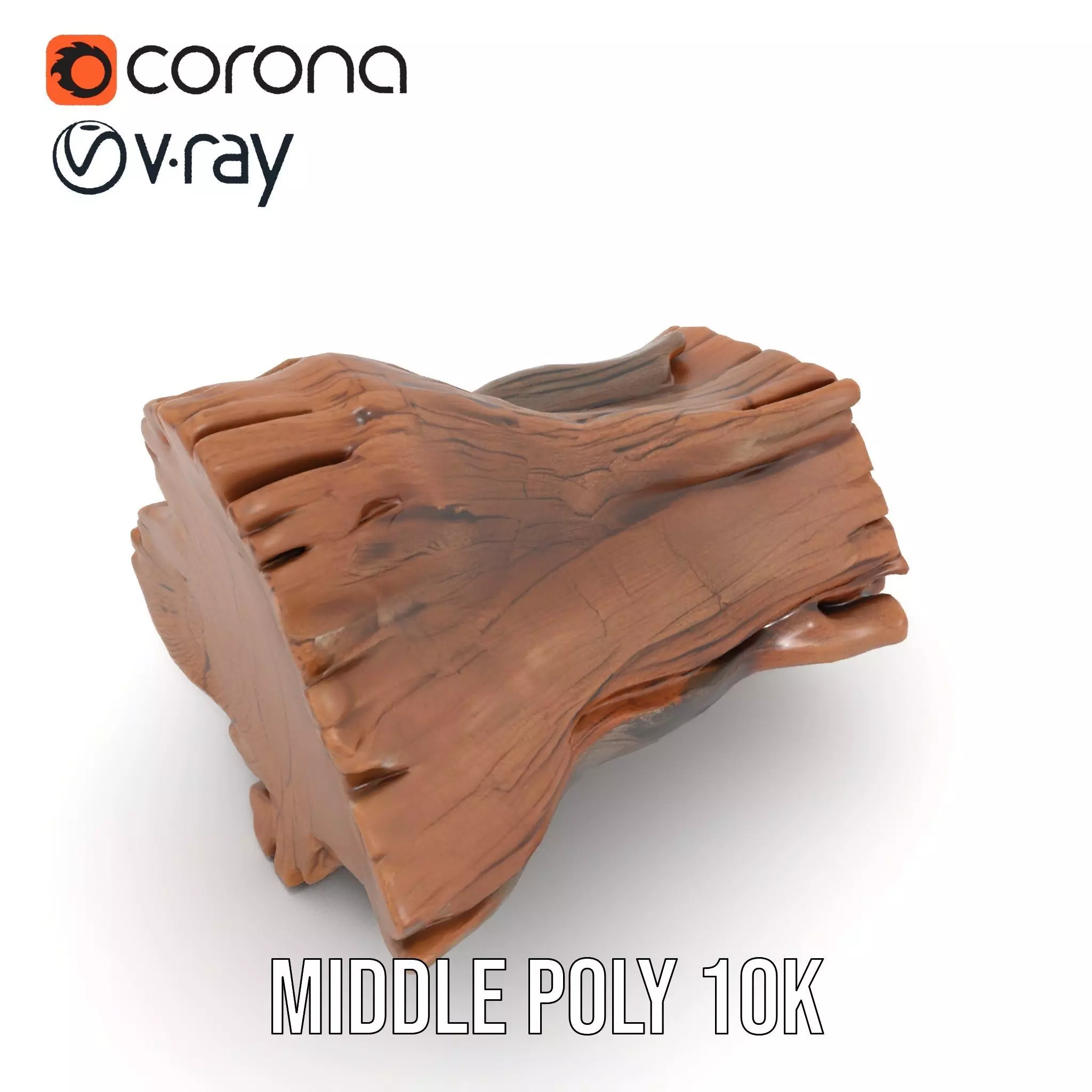 Rustic Oak Log model pack Low-poly 3D model_18