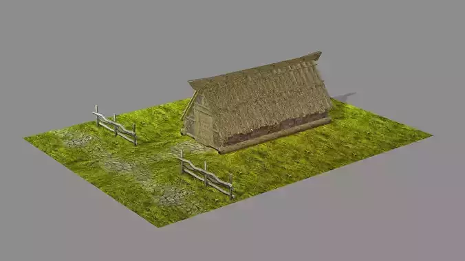 Medieval Viking House 01 Game Ready Low-poly 3D Model