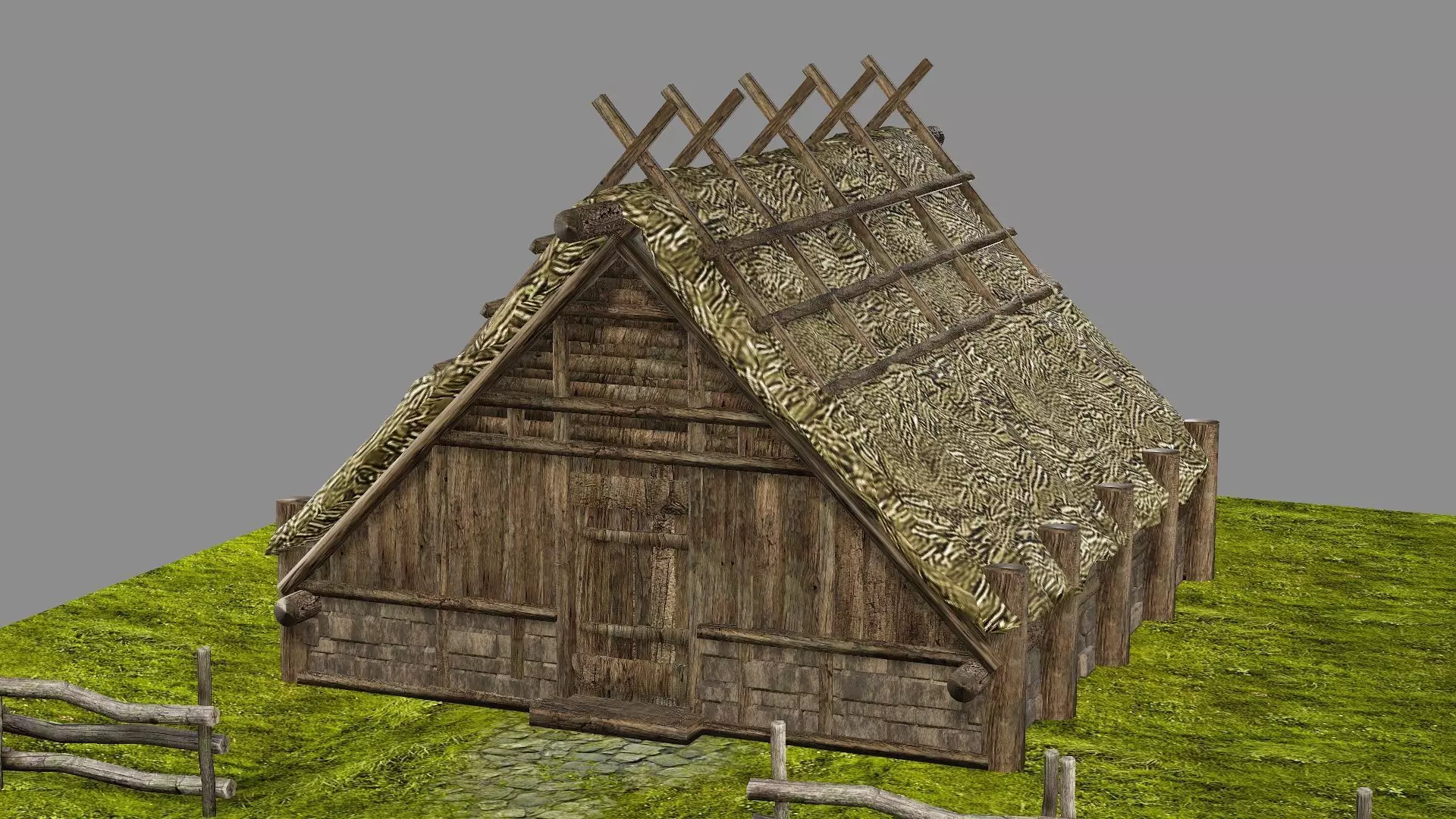 Medieval Viking House 02 Game Ready Low-poly 3D Model Low-poly 3D model_1