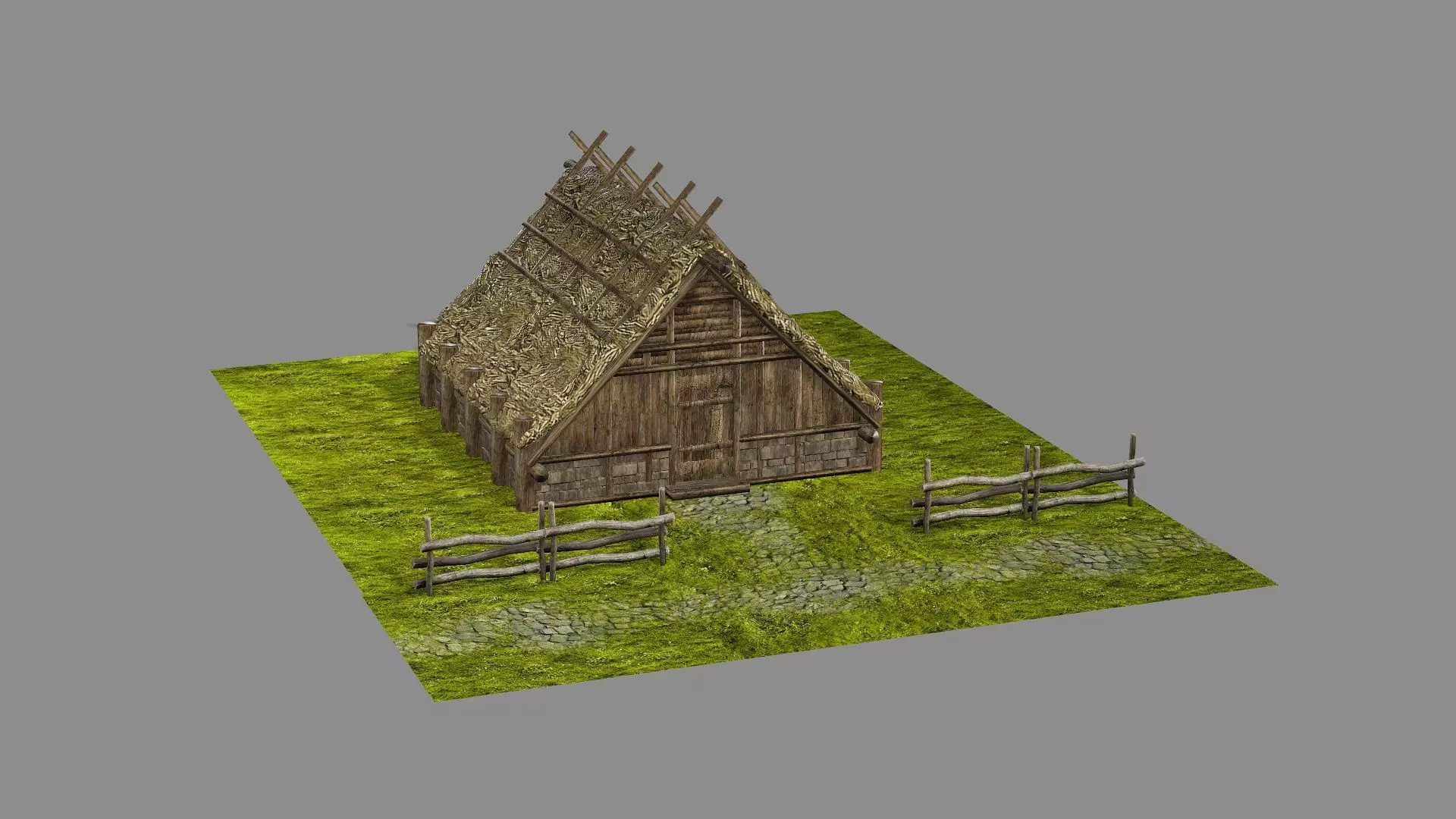 Medieval Viking House 02 Game Ready Low-poly 3D Model Low-poly 3D model_2