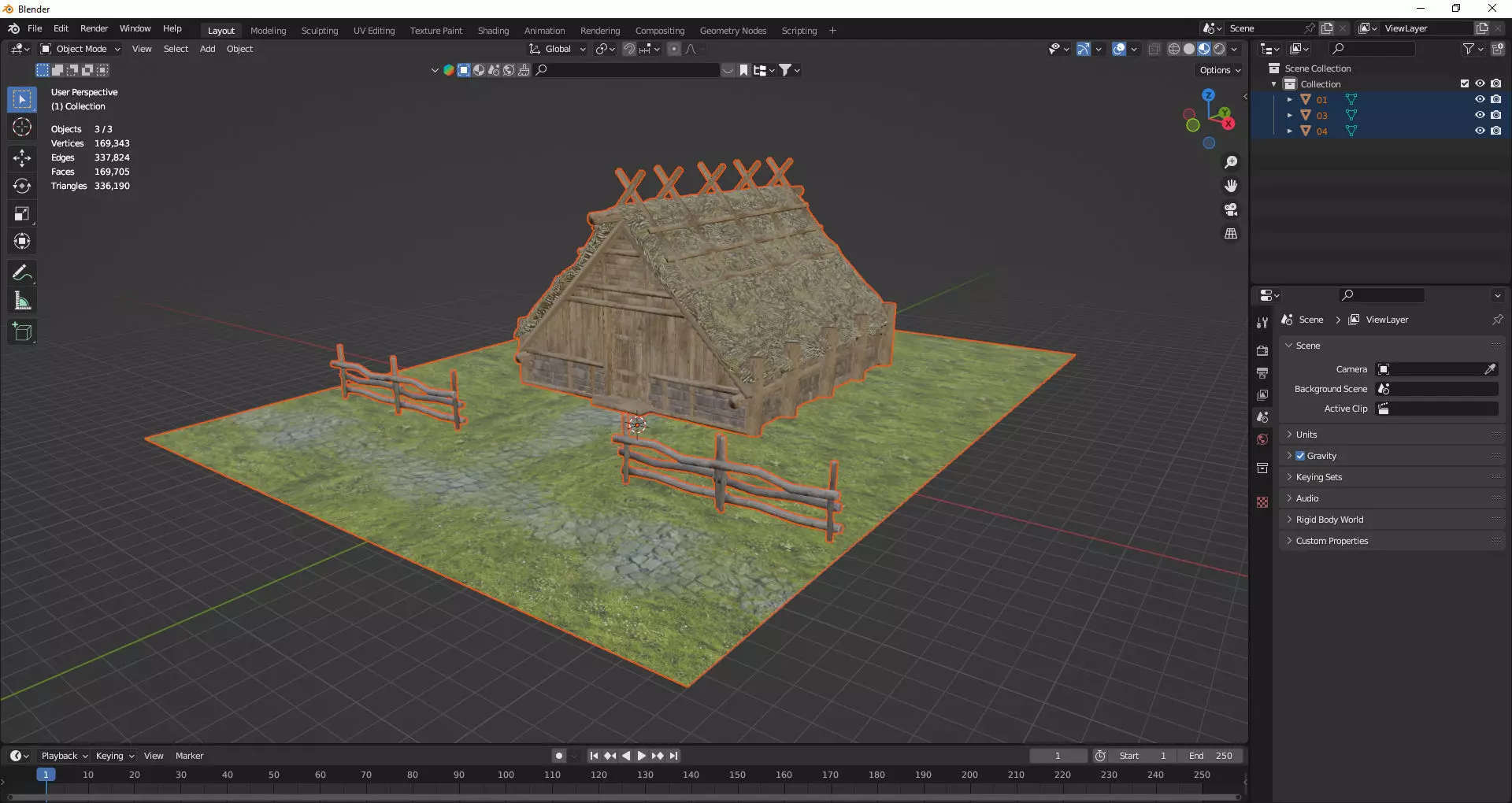 Medieval Viking House 02 Game Ready Low-poly 3D Model Low-poly 3D model_13