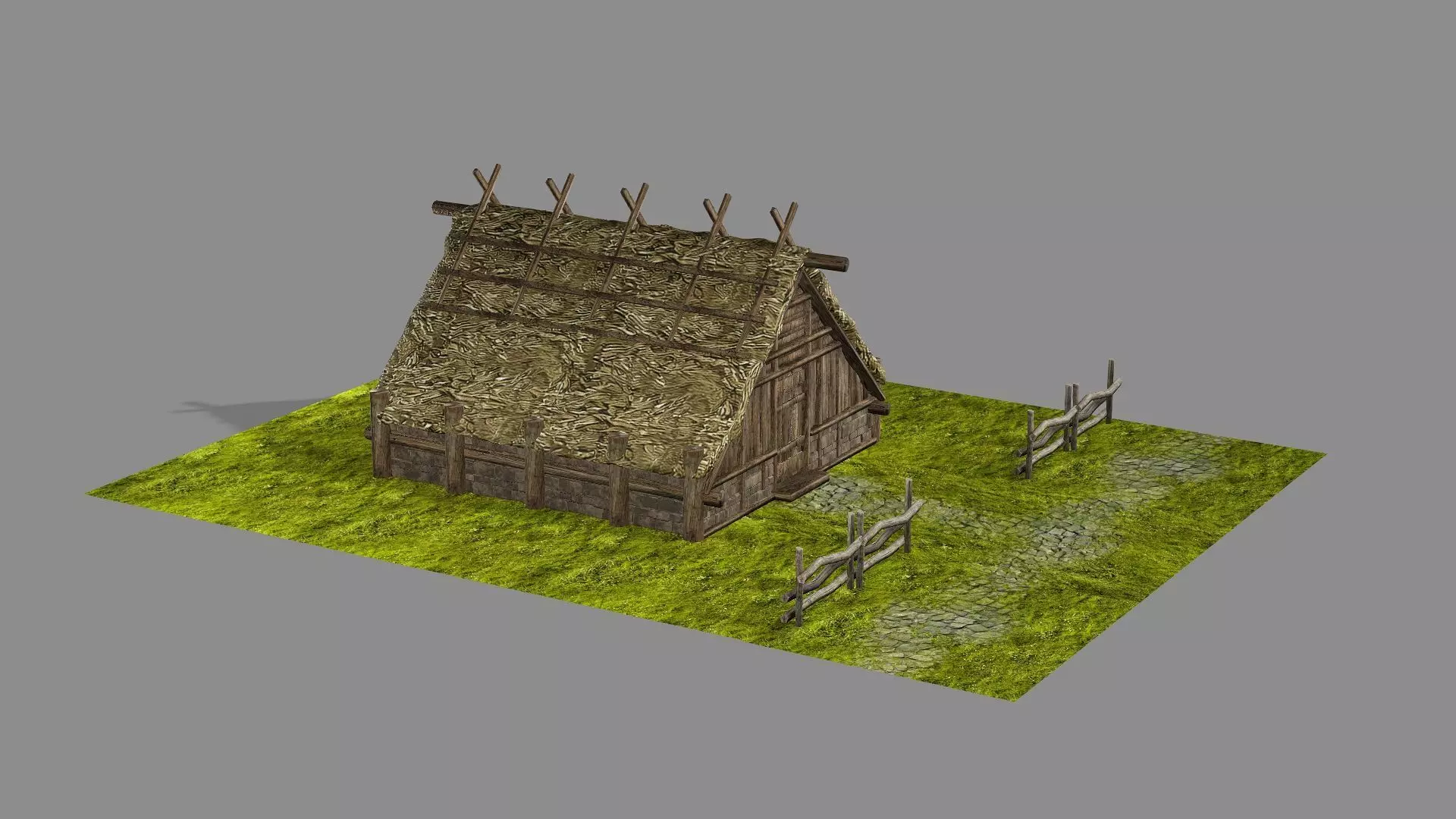 Medieval Viking House 02 Game Ready Low-poly 3D Model Low-poly 3D model_3
