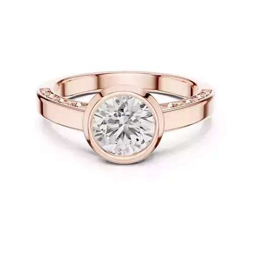 Solitaire Round Cut Bezel Set Diamond Wedding Ring 3DM STL Video