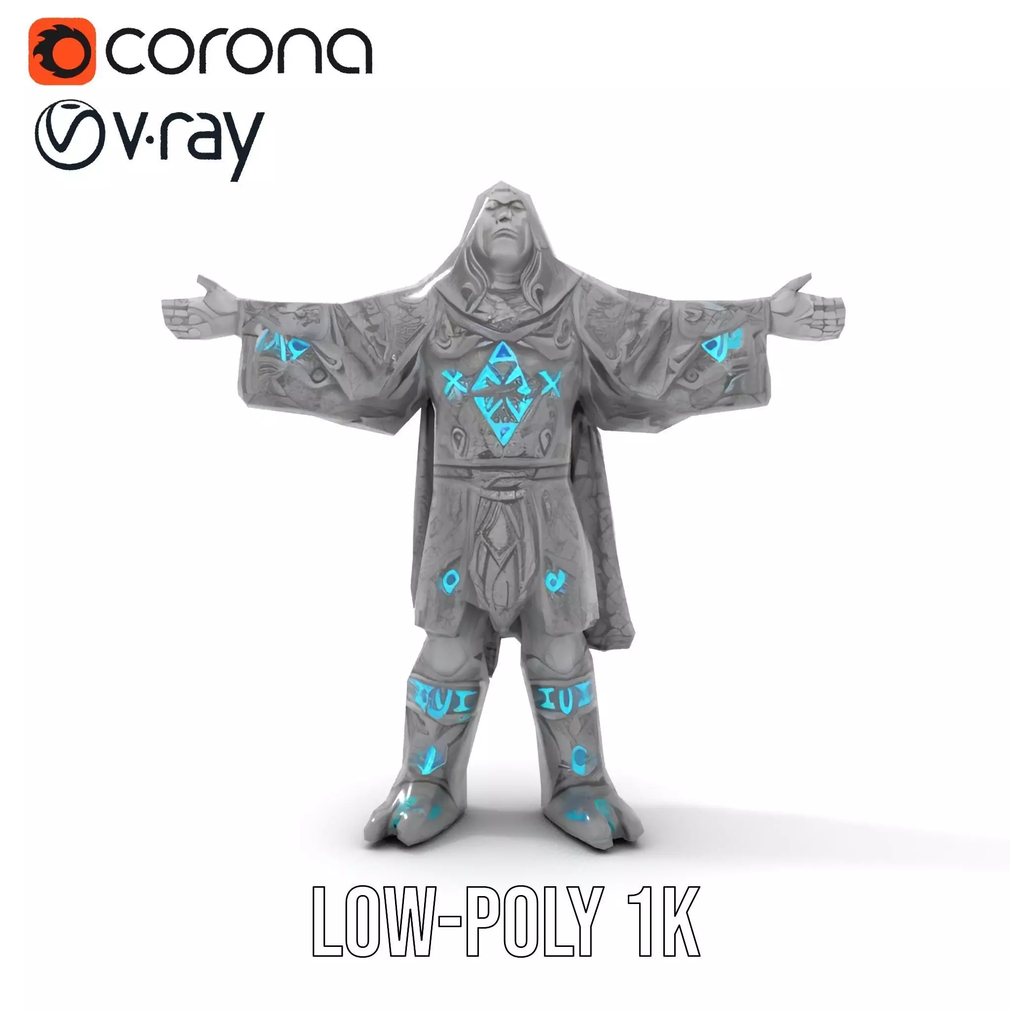 Mystic Stone Wizard model pack Low-poly 3D model_14