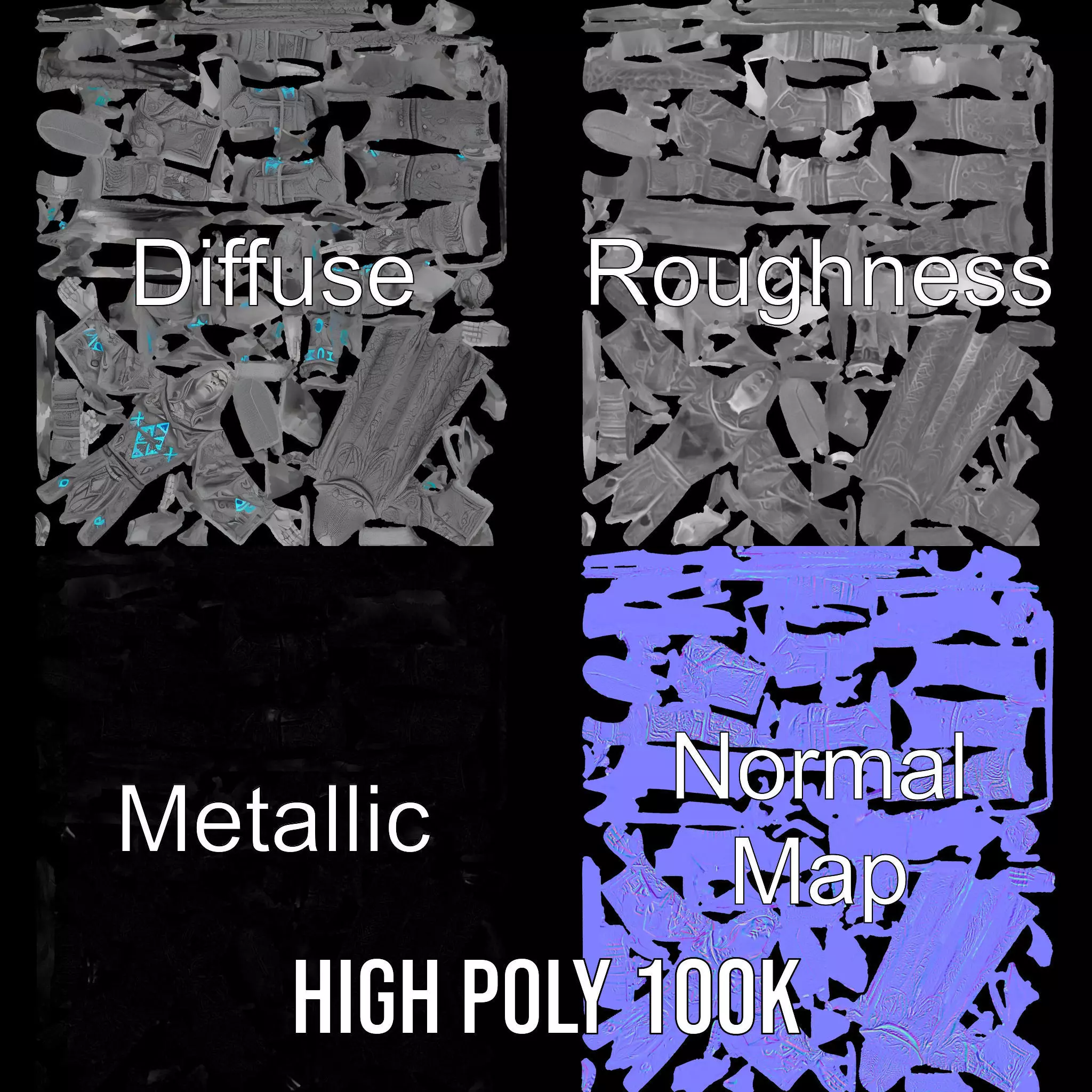 Mystic Stone Wizard model pack Low-poly 3D model_3