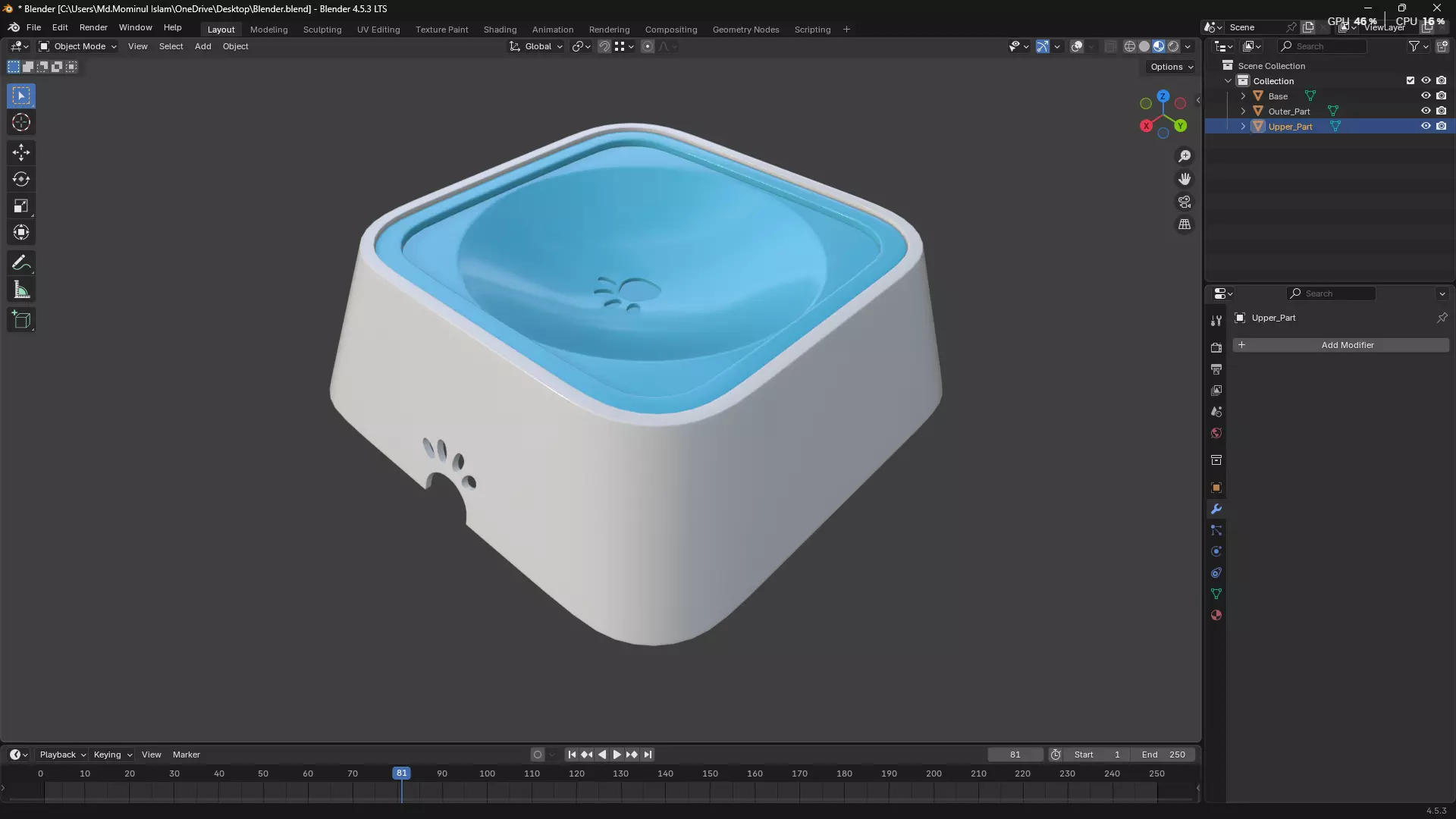 Pet Water Bowl 3D model_47