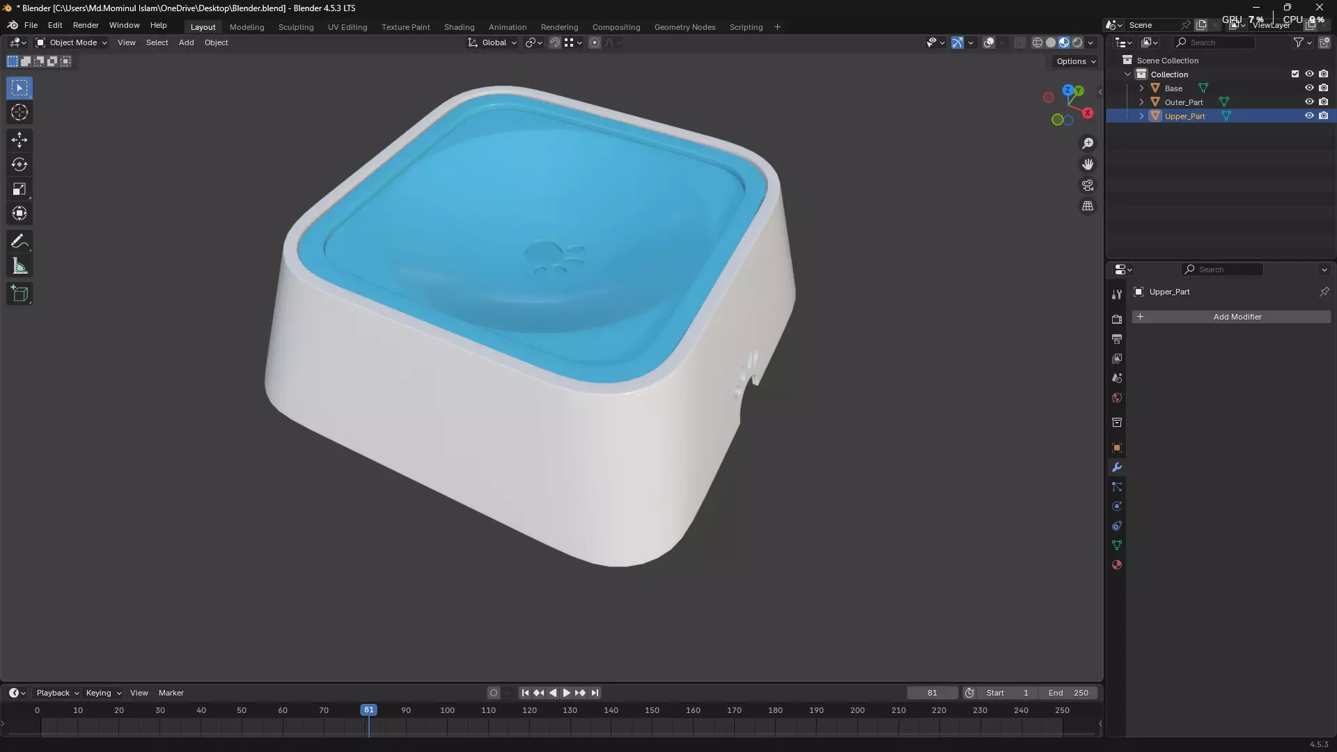 Pet Water Bowl 3D model_46