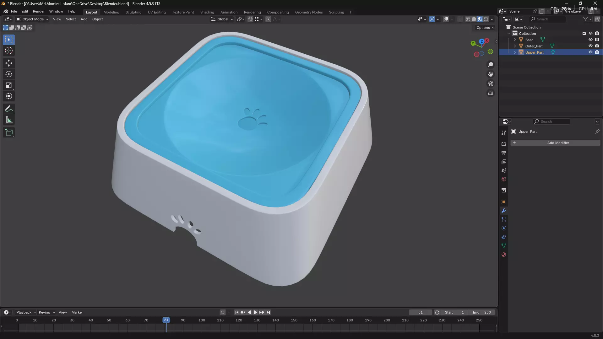 Pet Water Bowl 3D model_52