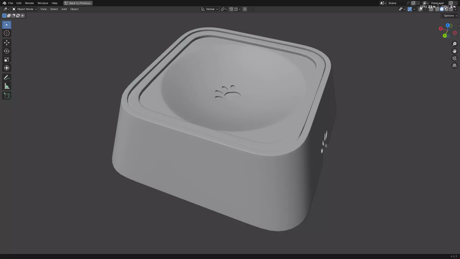 Pet Water Bowl 3D model_6