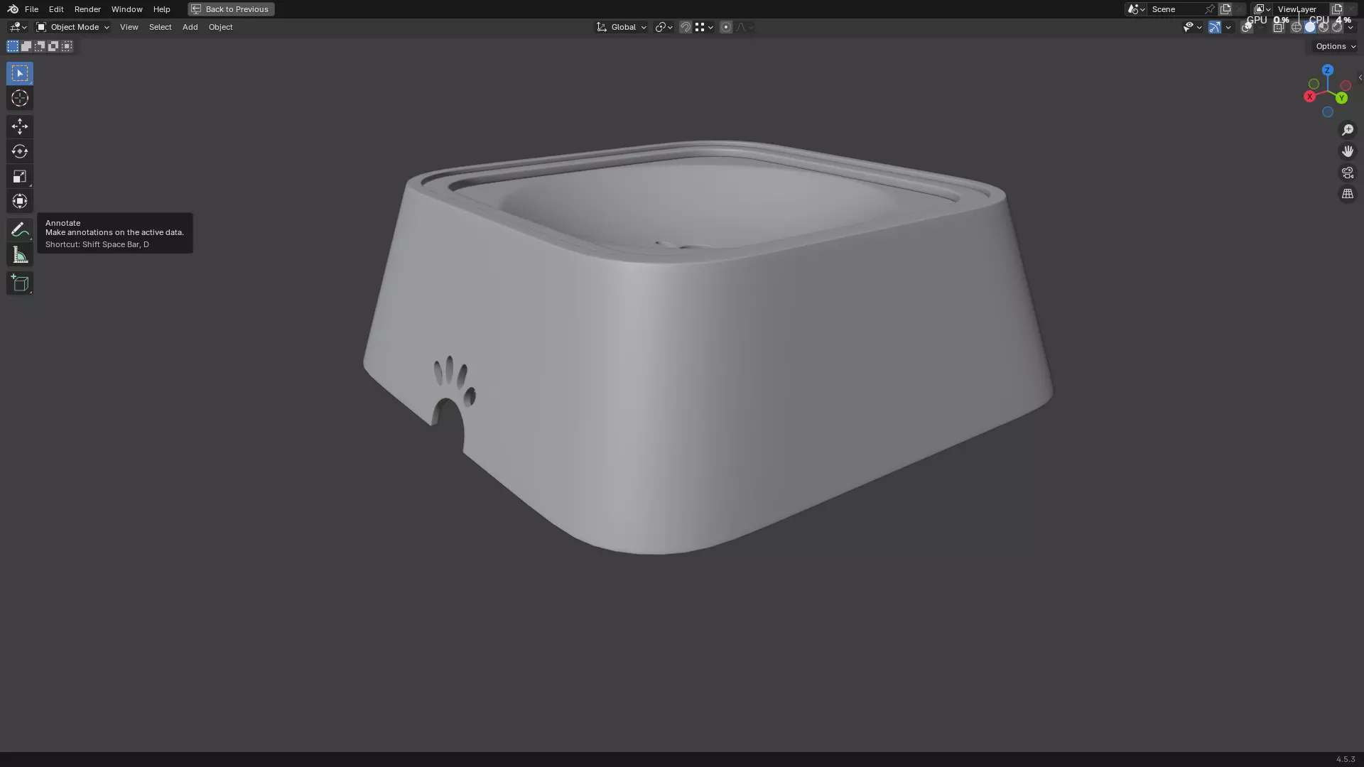 Pet Water Bowl 3D model_8