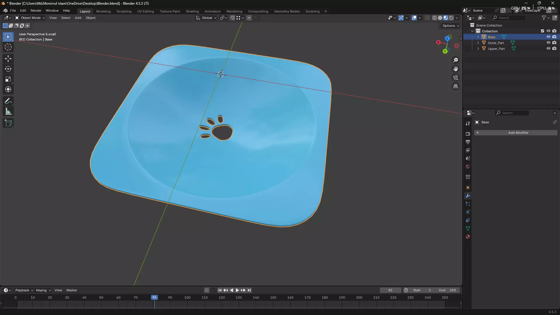 Pet Water Bowl 3D model_35