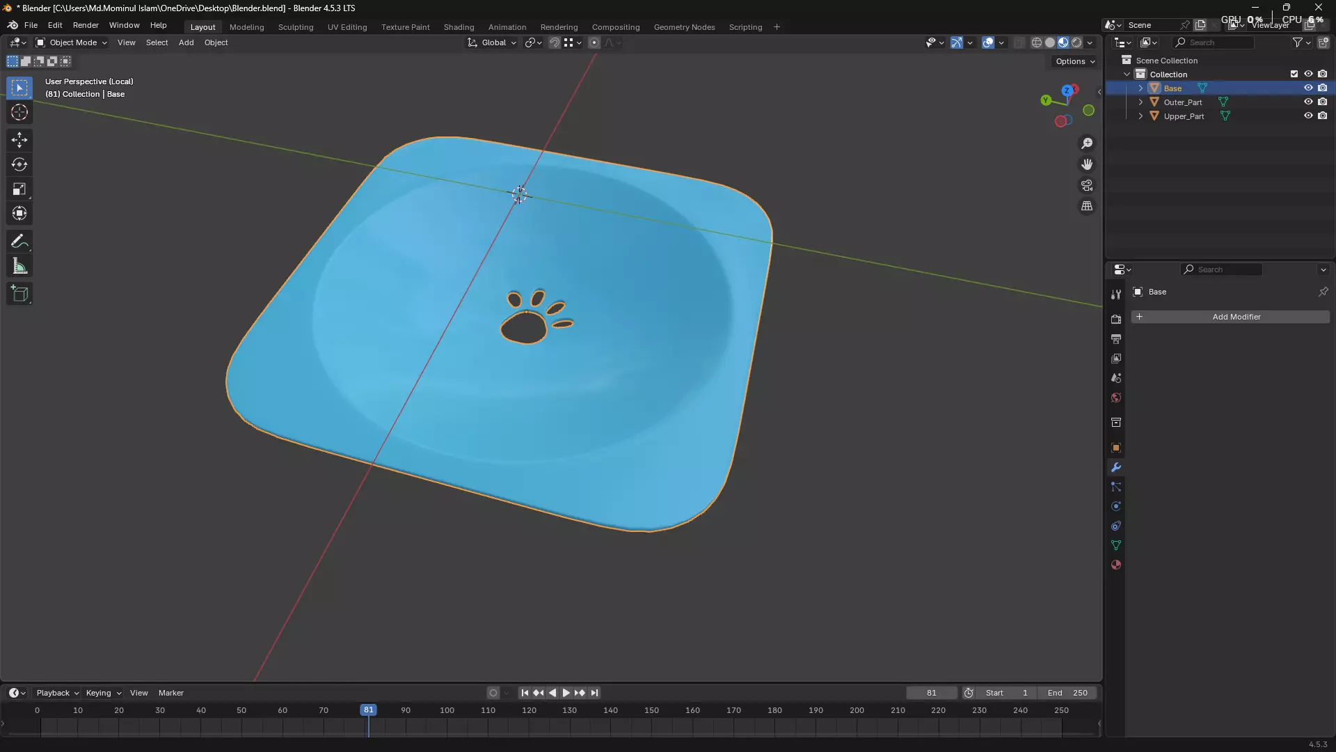 Pet Water Bowl 3D model_34