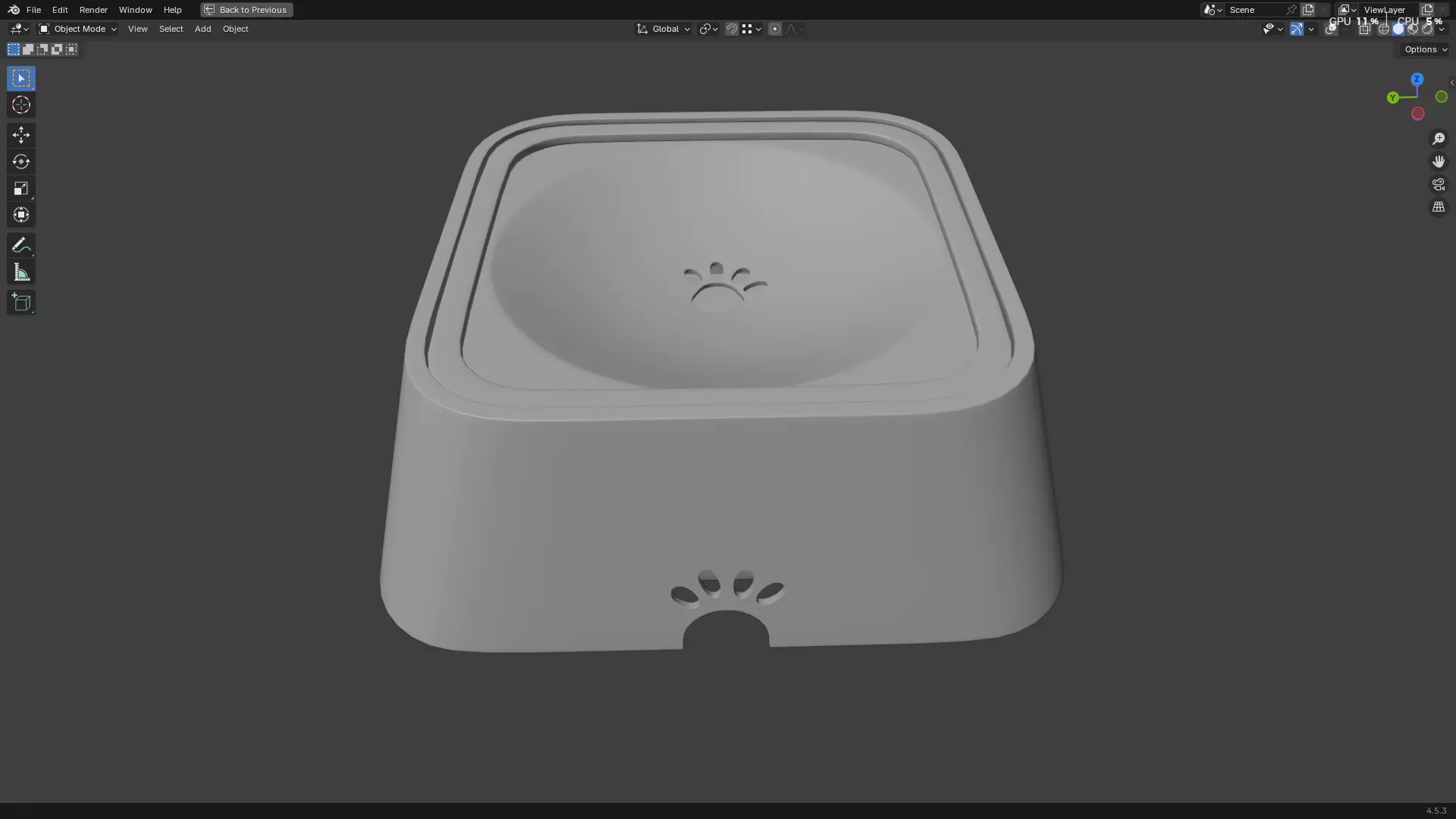 Pet Water Bowl 3D model_5