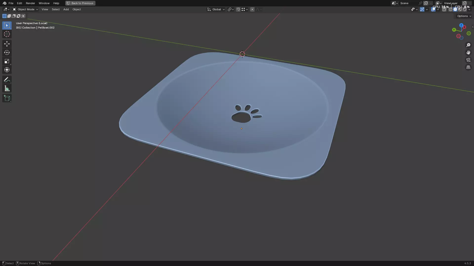 Pet Water Bowl 3D model_25