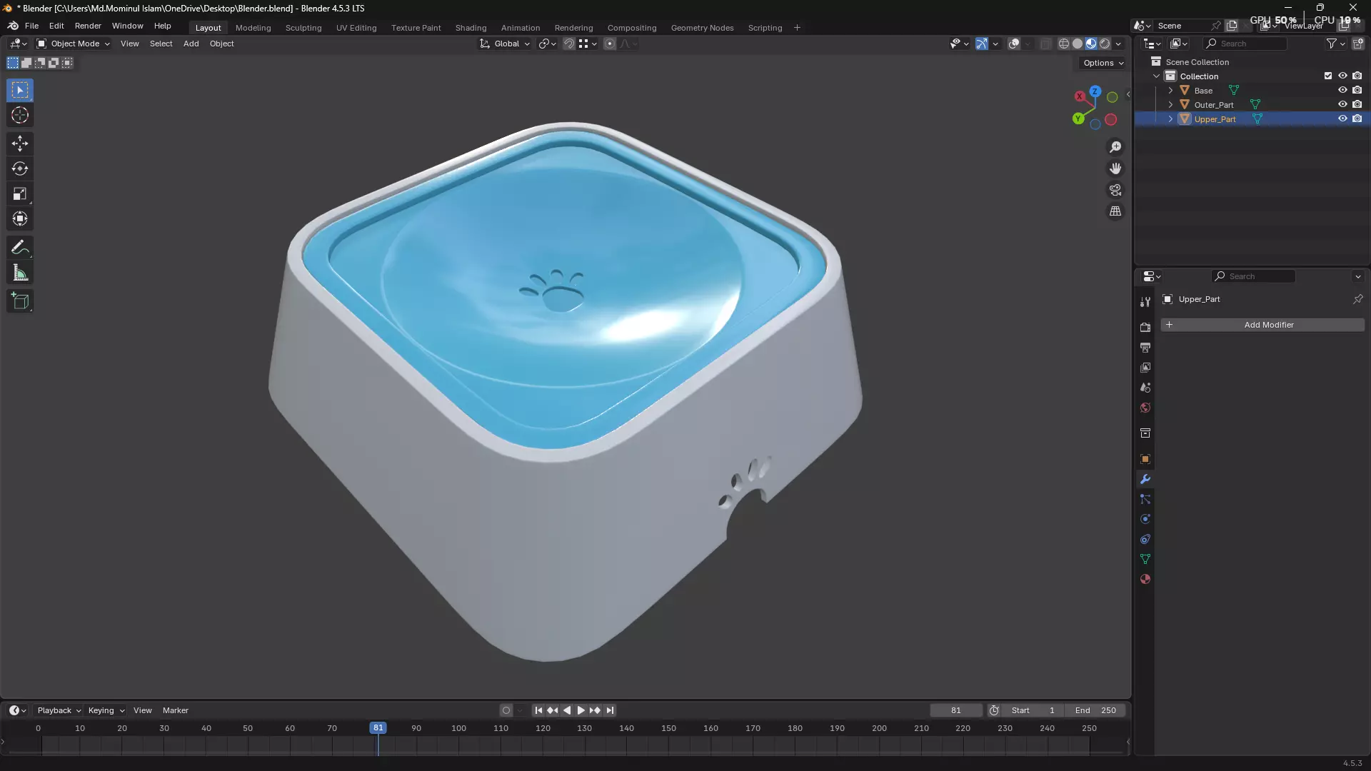 Pet Water Bowl 3D model_48